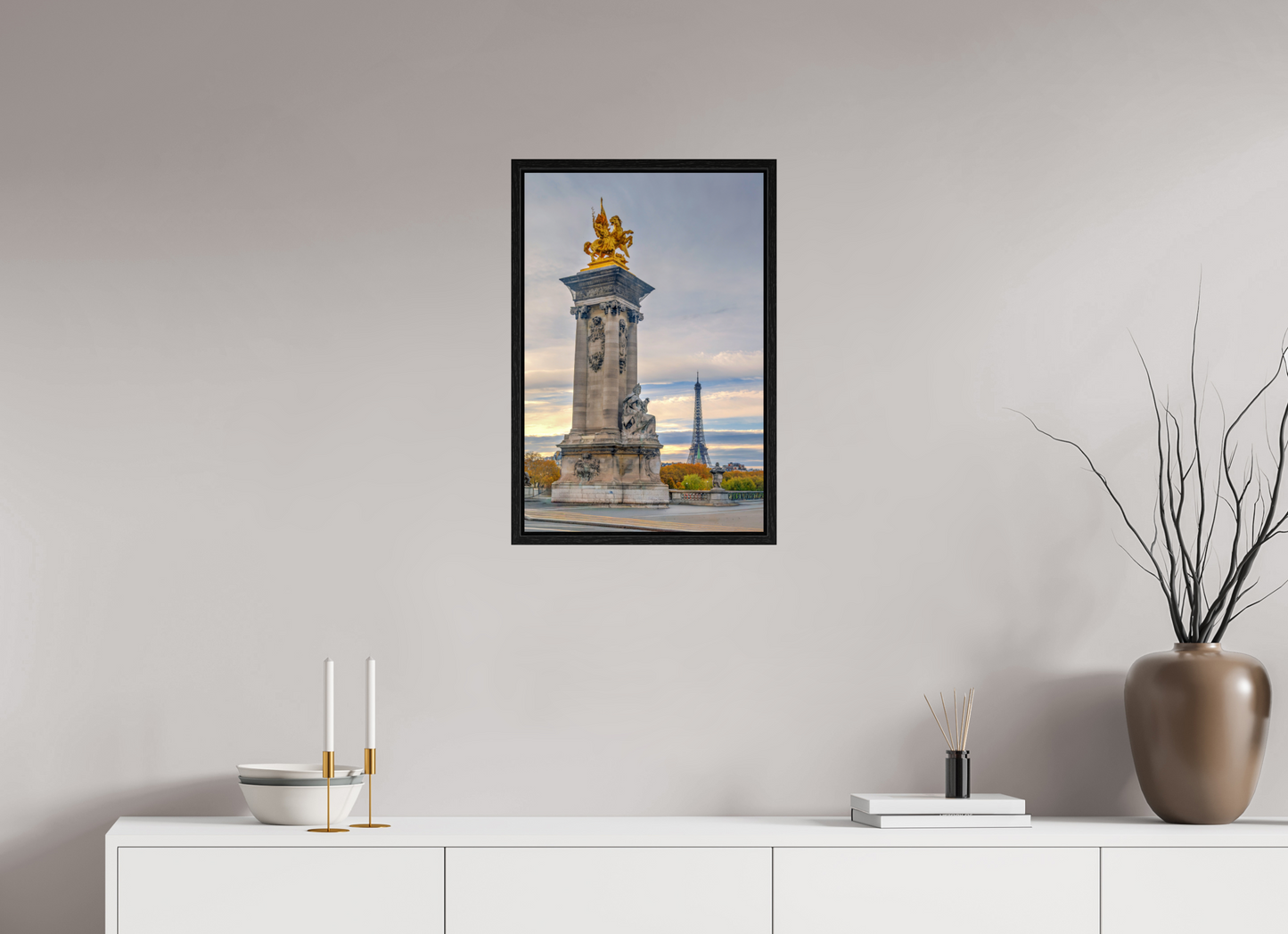 16 x 24″, Floater Frame Paris - Pont Alexandre III at Dawn