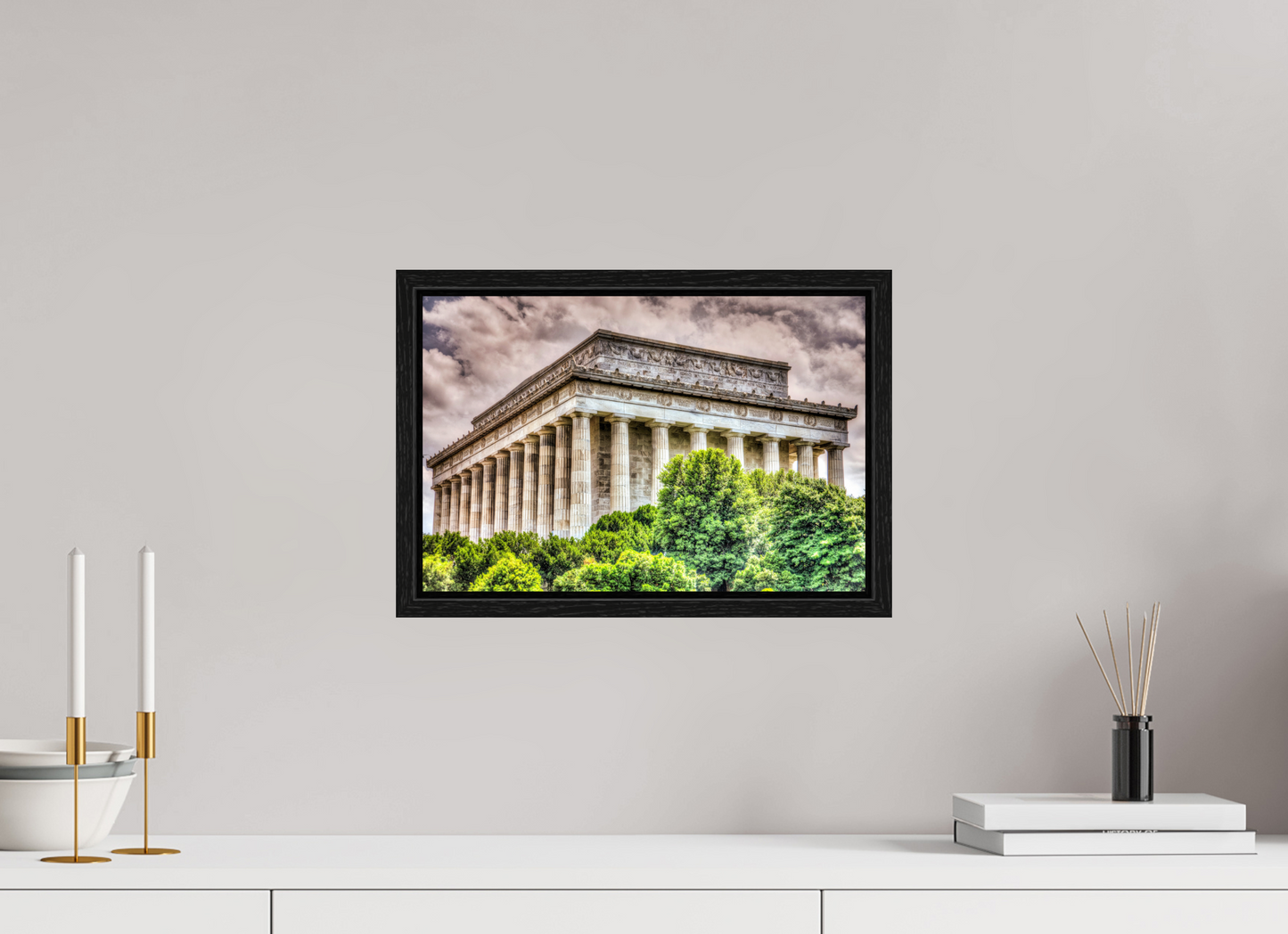 15 x 10″, Floater Frame Lincoln Memorial, Washington DC — Dramatic Architectural Fine Art Print
