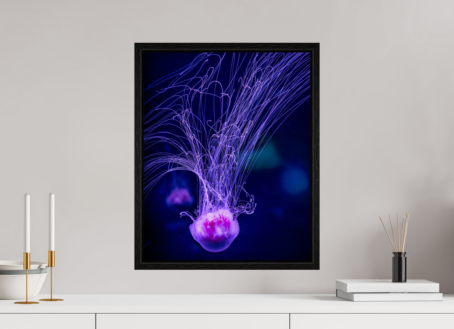 16 x 20″, Floater Frame Ocean Calligraphy