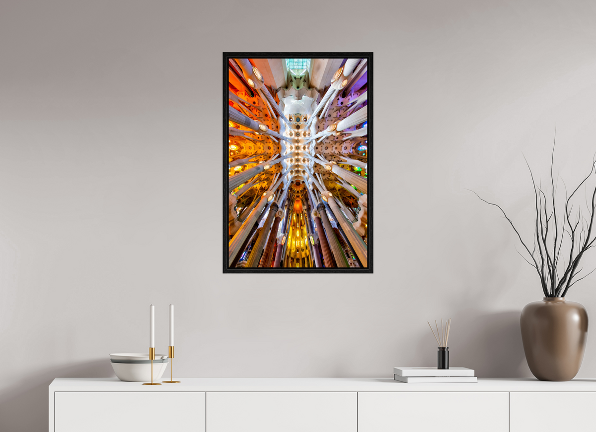 20 x 30.2″, Floater Frame Gaudí’s Celestial Geometry — Sagrada Família, Barcelona