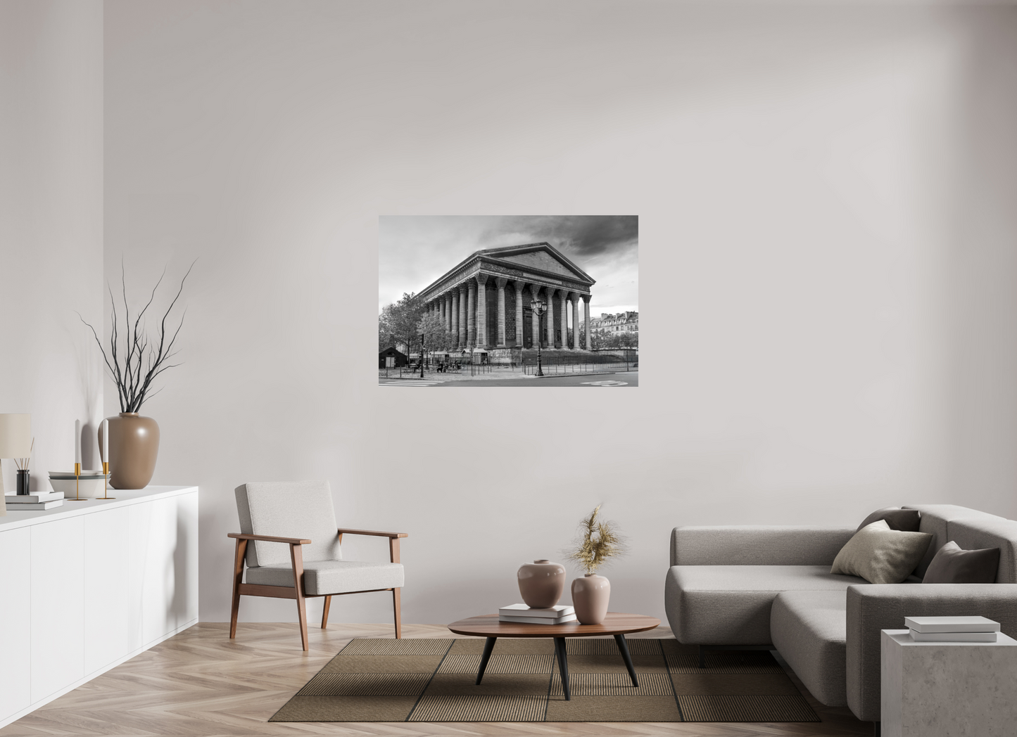 53 x 35″, Photo Print On Fuji Crystal DP II Paris - La Madeleine in Monochrome