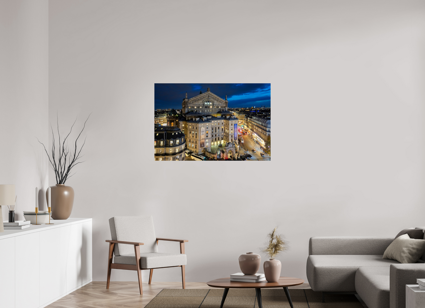 45 x 30″, Photo Print On Fuji Crystal DP II Paris - Palais Garnier during the blue hour