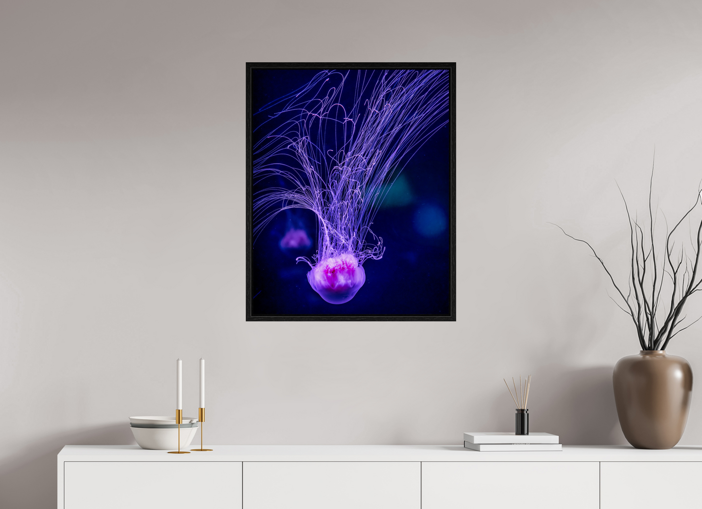 24 x 30″, Floater Frame Ocean Calligraphy