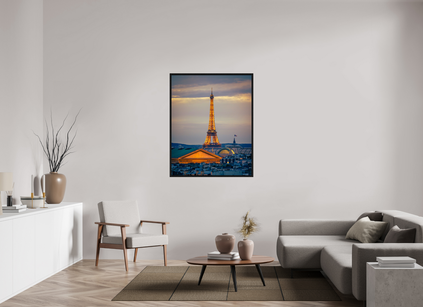 39 x 48.7″, Floater Frame Paris - Golden Eiffel Tower