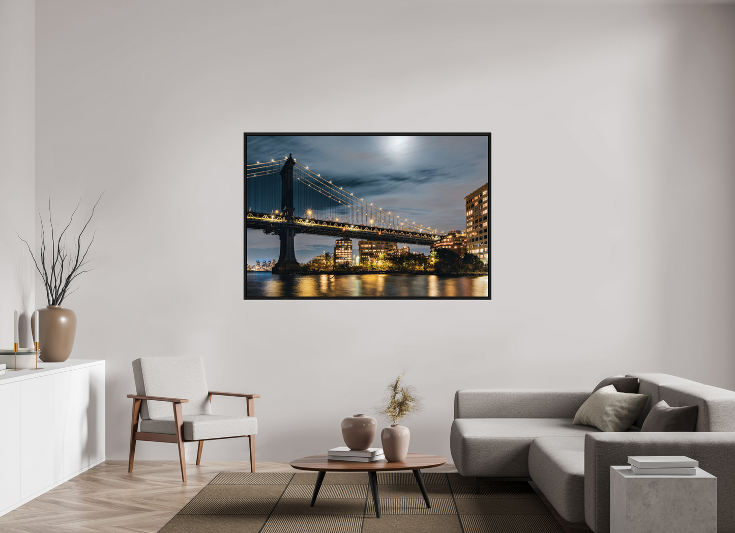 66 x 44″, Floater Frame New York - Manhattan Bridge