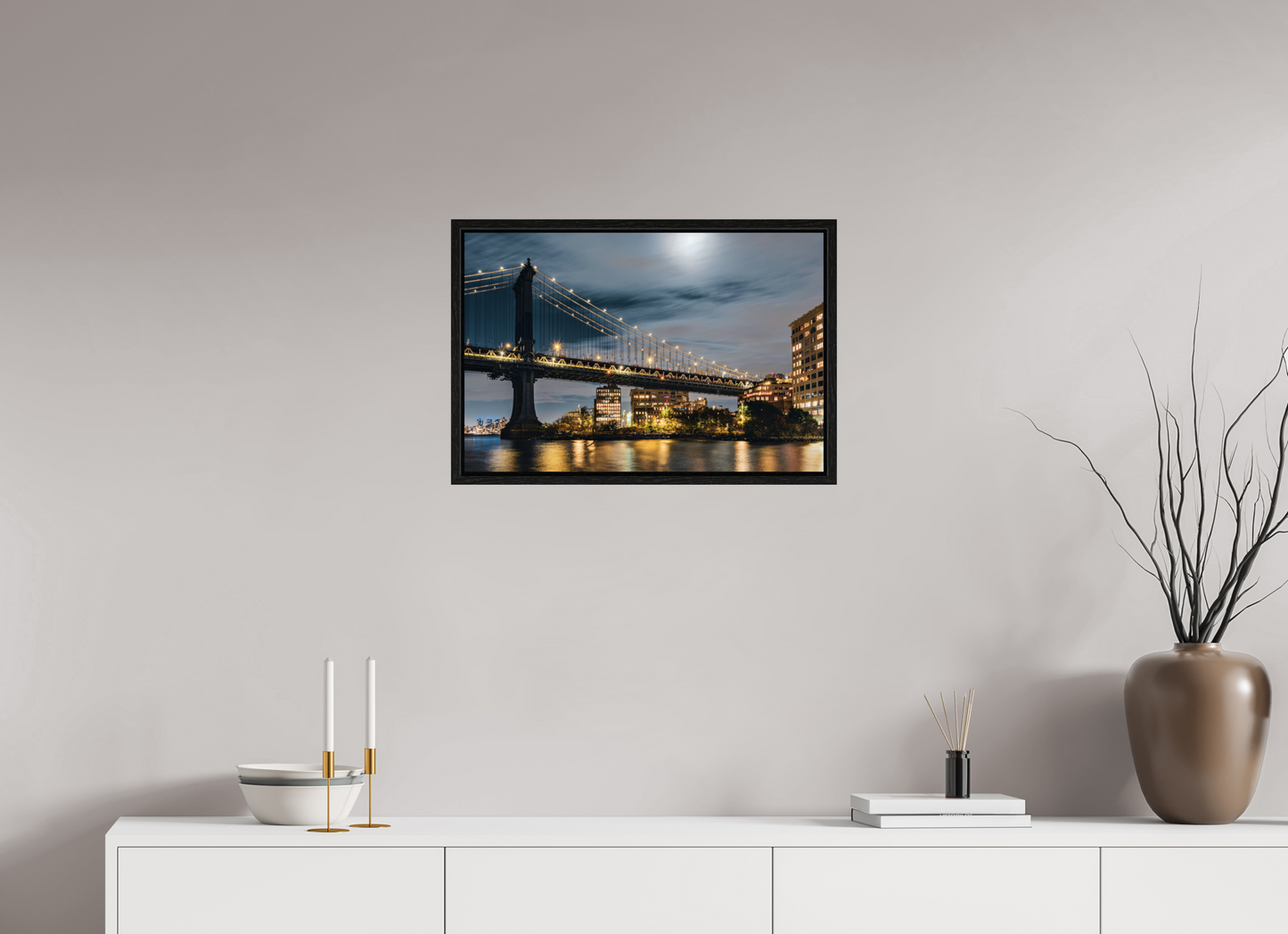 24 x 16″, Floater Frame New York - Manhattan Bridge