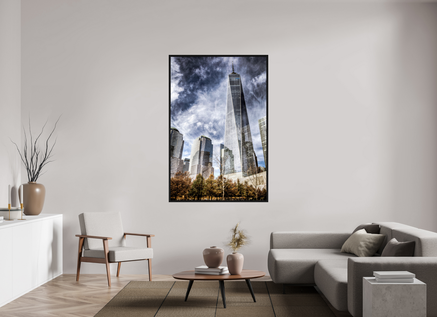 44 x 66″, Floater Frame One World Trade Center – Dramatic New York City Architecture Fine Art Photograph