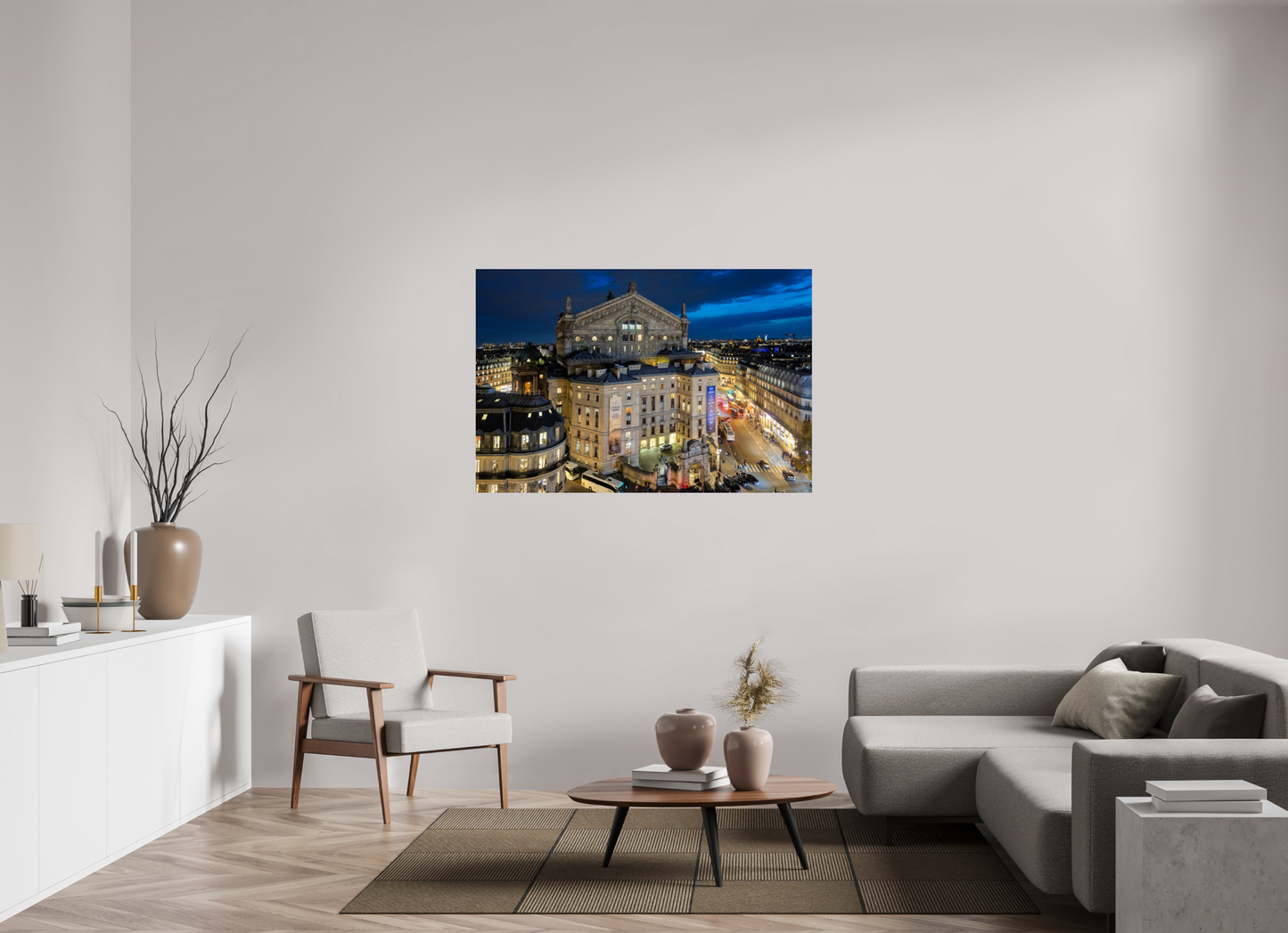 54 x 36″, Photo Print Under Acrylic Glass Paris - Palais Garnier during the blue hour