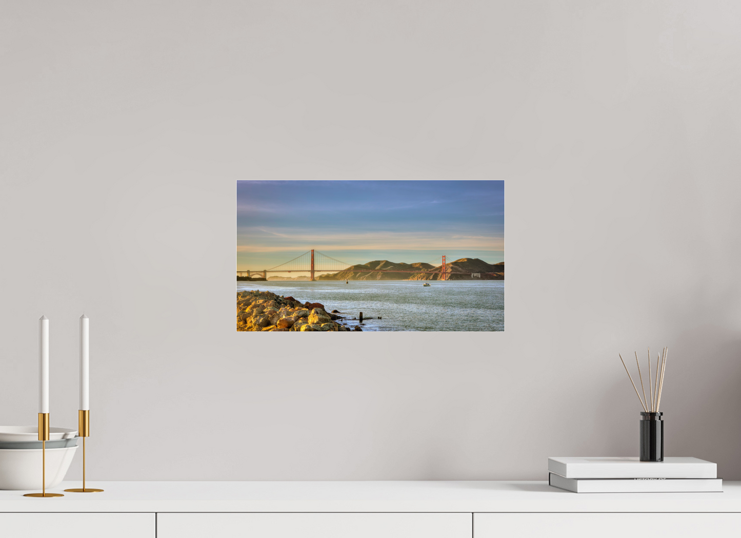 16 x 9″, Photo Print Under Acrylic Glass California - Golden Gate Bridge 2