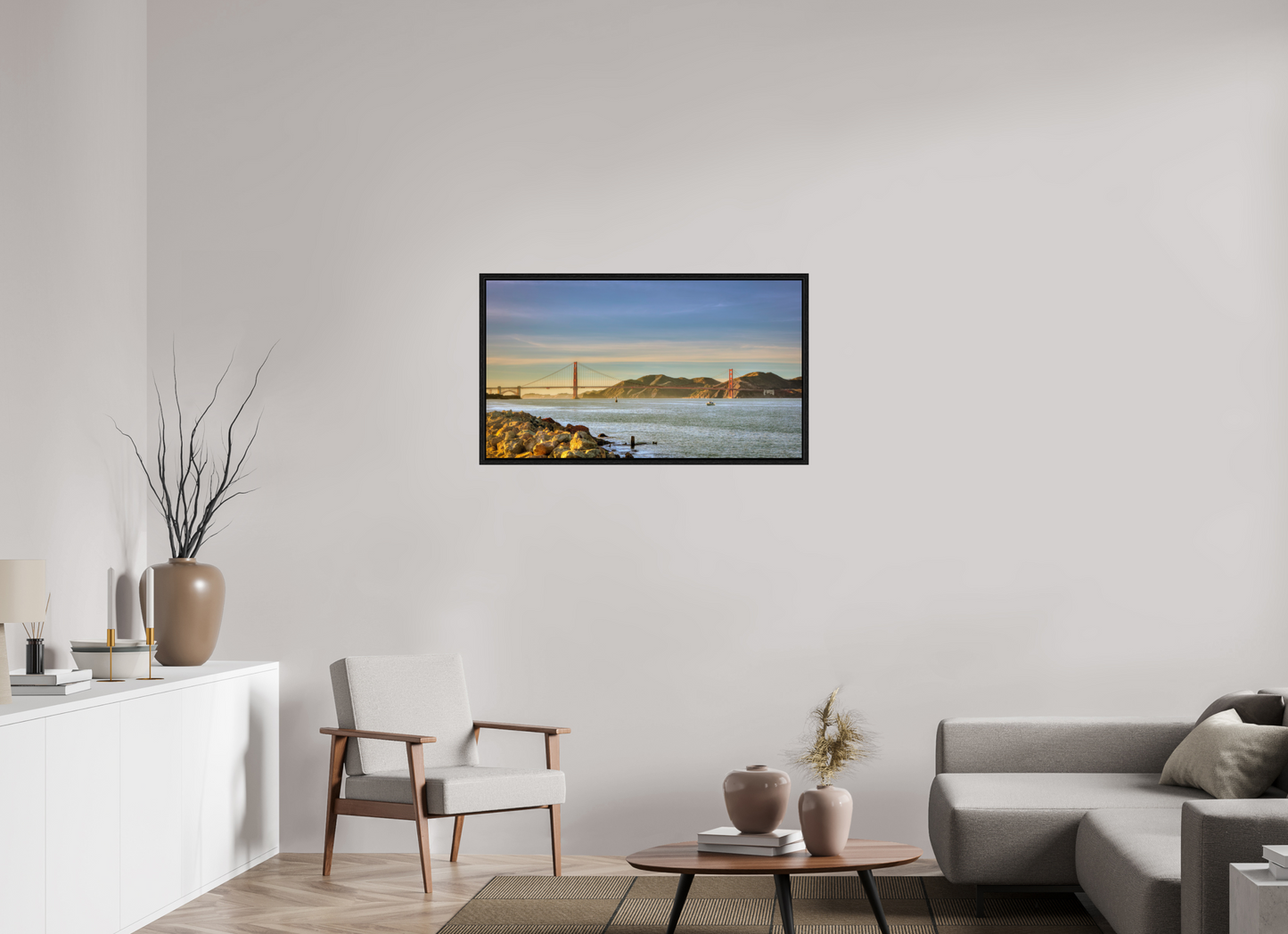 40 x 22.5″, Floater Frame California - Golden Gate Bridge 2