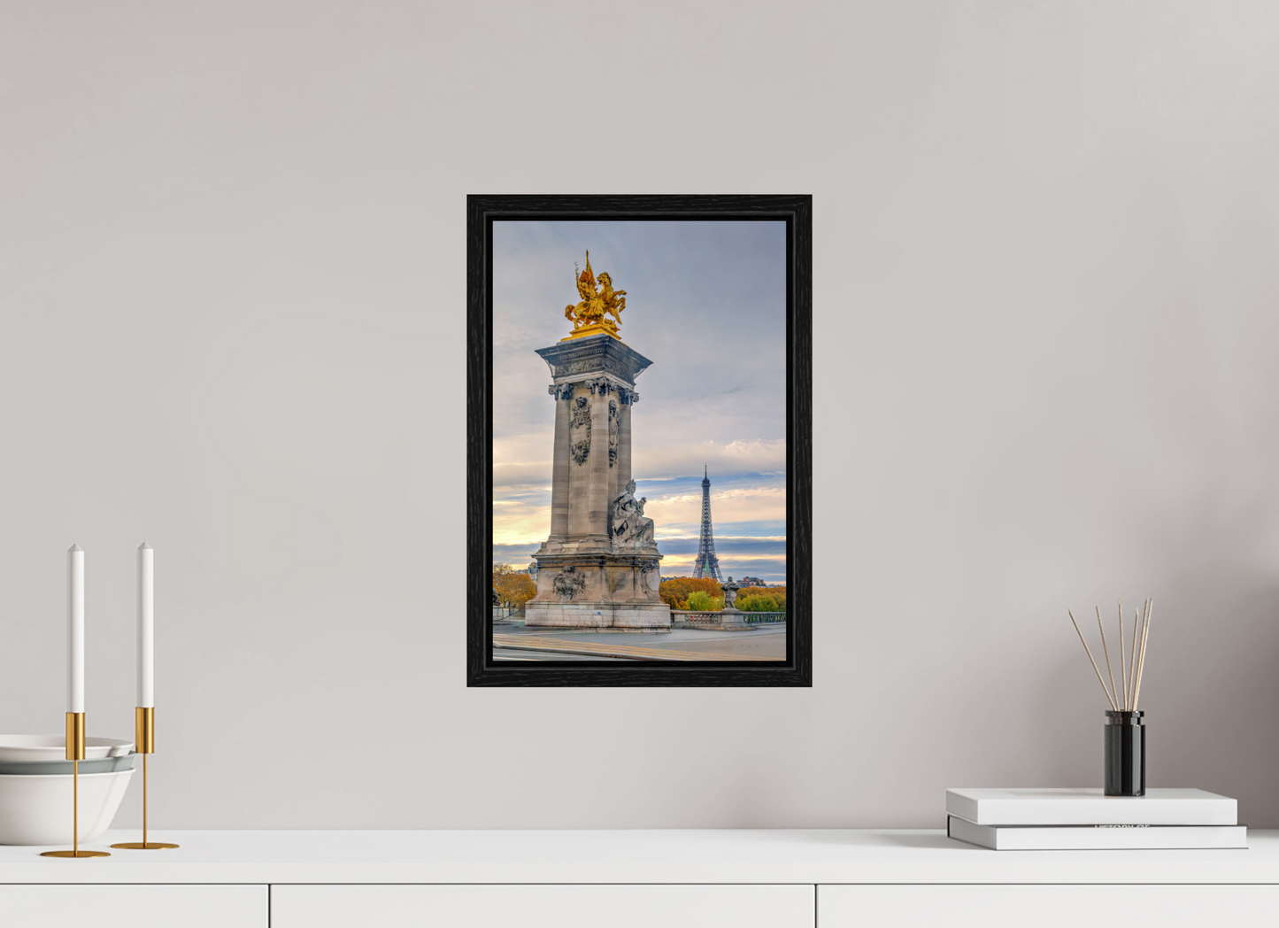 10 x 15″, Floater Frame Paris - Pont Alexandre III at Dawn