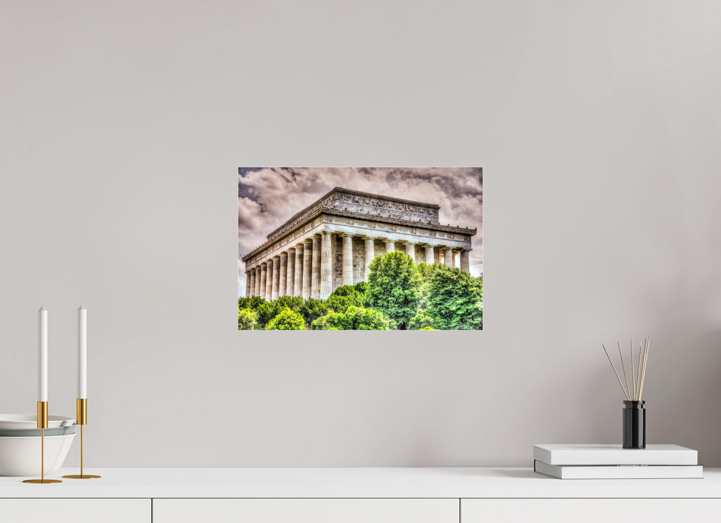 15 x 10″, Photo Print Under Acrylic Glass Lincoln Memorial, Washington DC — Dramatic Architectural Fine Art Print