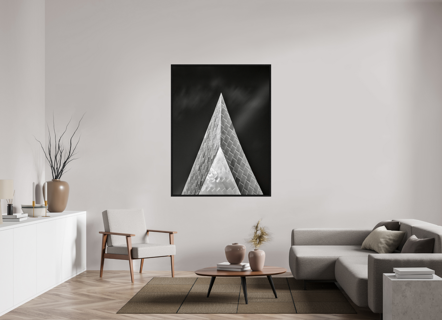45 x 60″, Floater Frame Into the Black — Fine Art Architectural Photography
