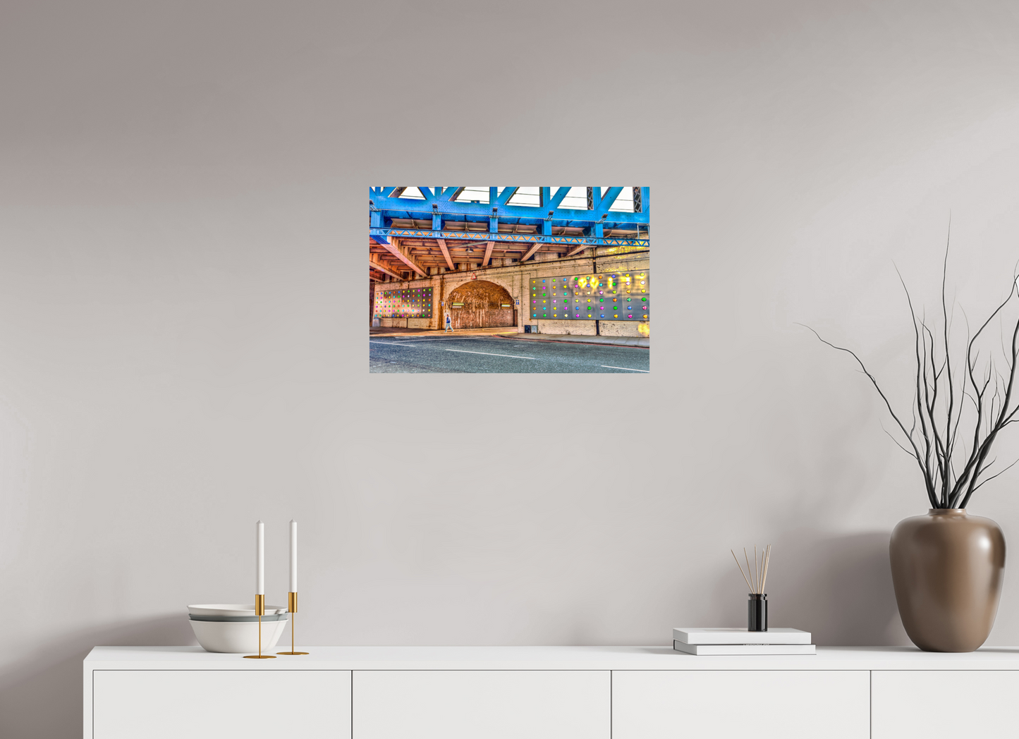 24 x 16″, Photo Print On Fuji Crystal DP II London Fine Art Photograph - Urban Geometry Under Blue Steel