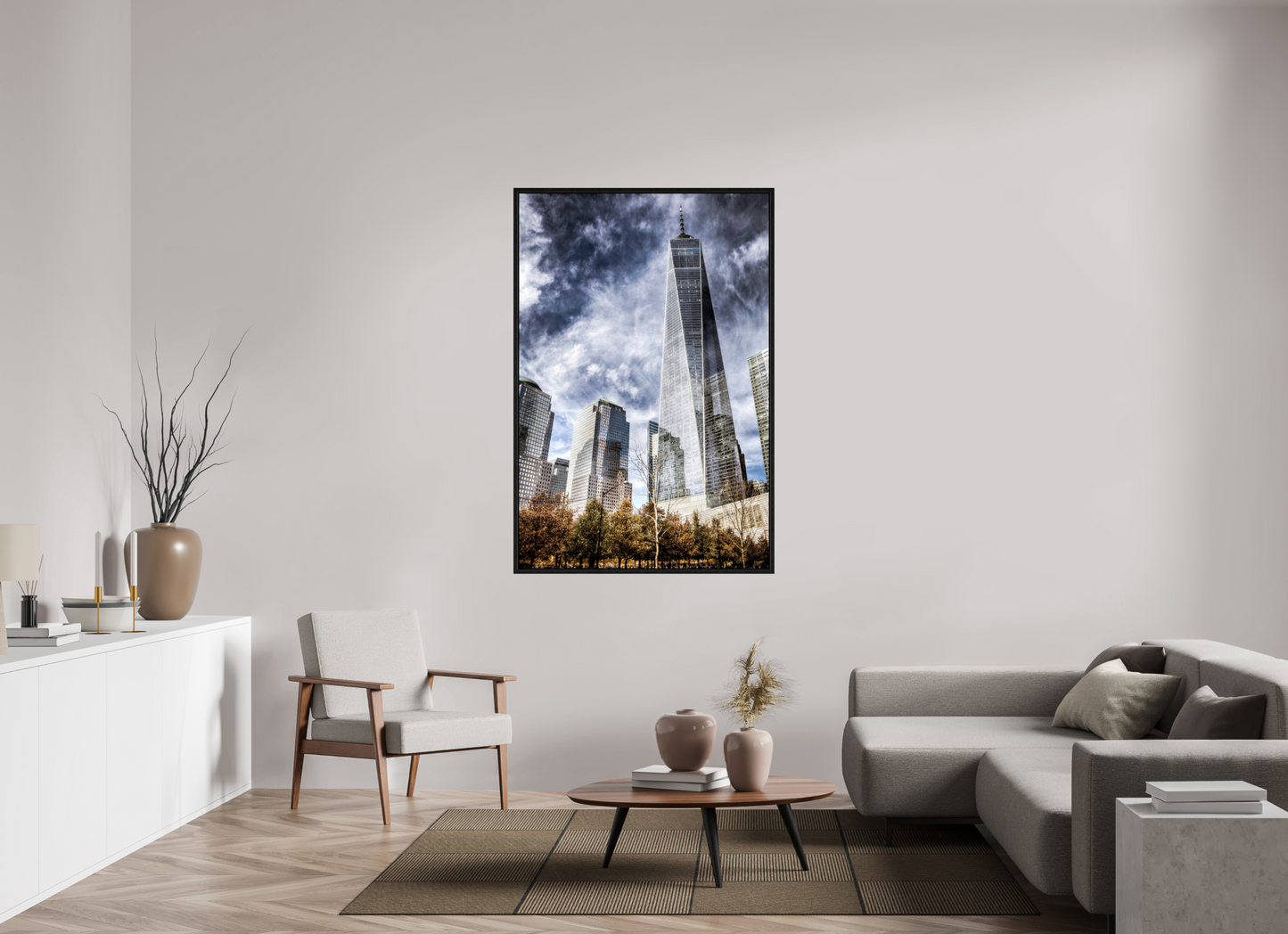 40 x 60″, Floater Frame One World Trade Center – Dramatic New York City Architecture Fine Art Photograph