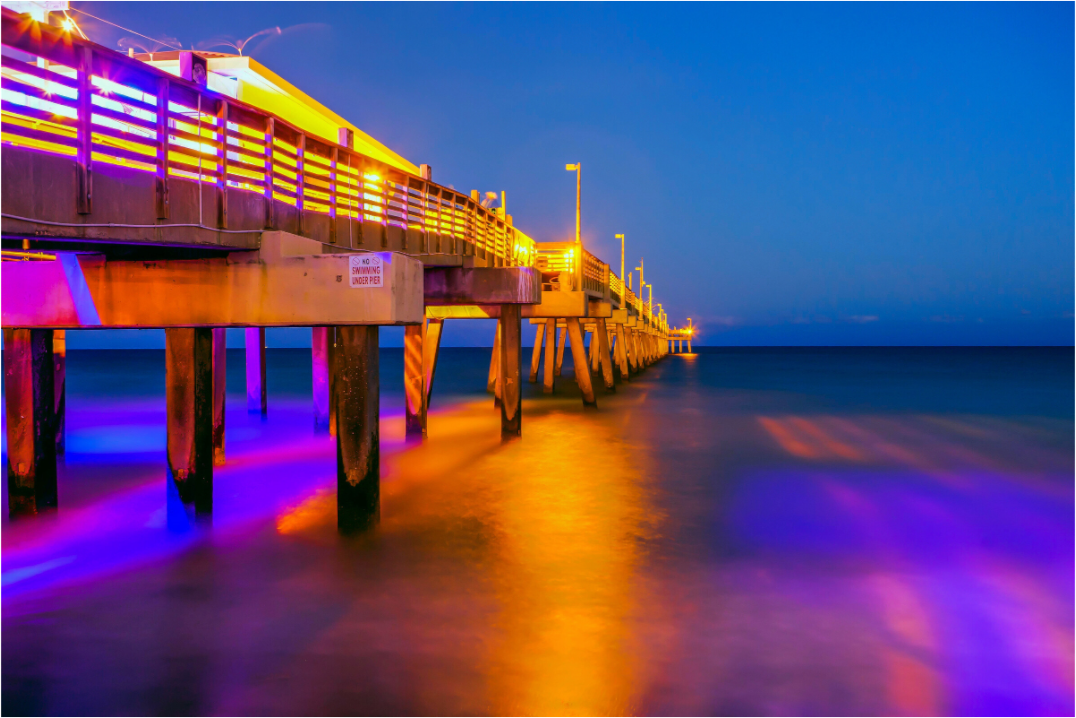 Florida - Dania Beach Pier by Night