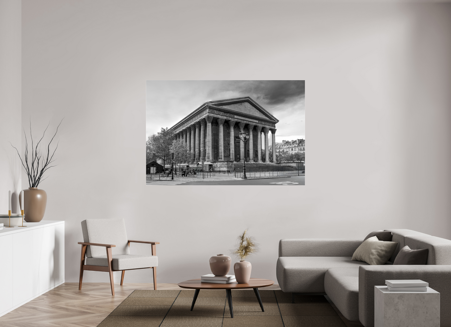 71.1 x 47″, Photo Print Under Acrylic Glass Paris - La Madeleine in Monochrome
