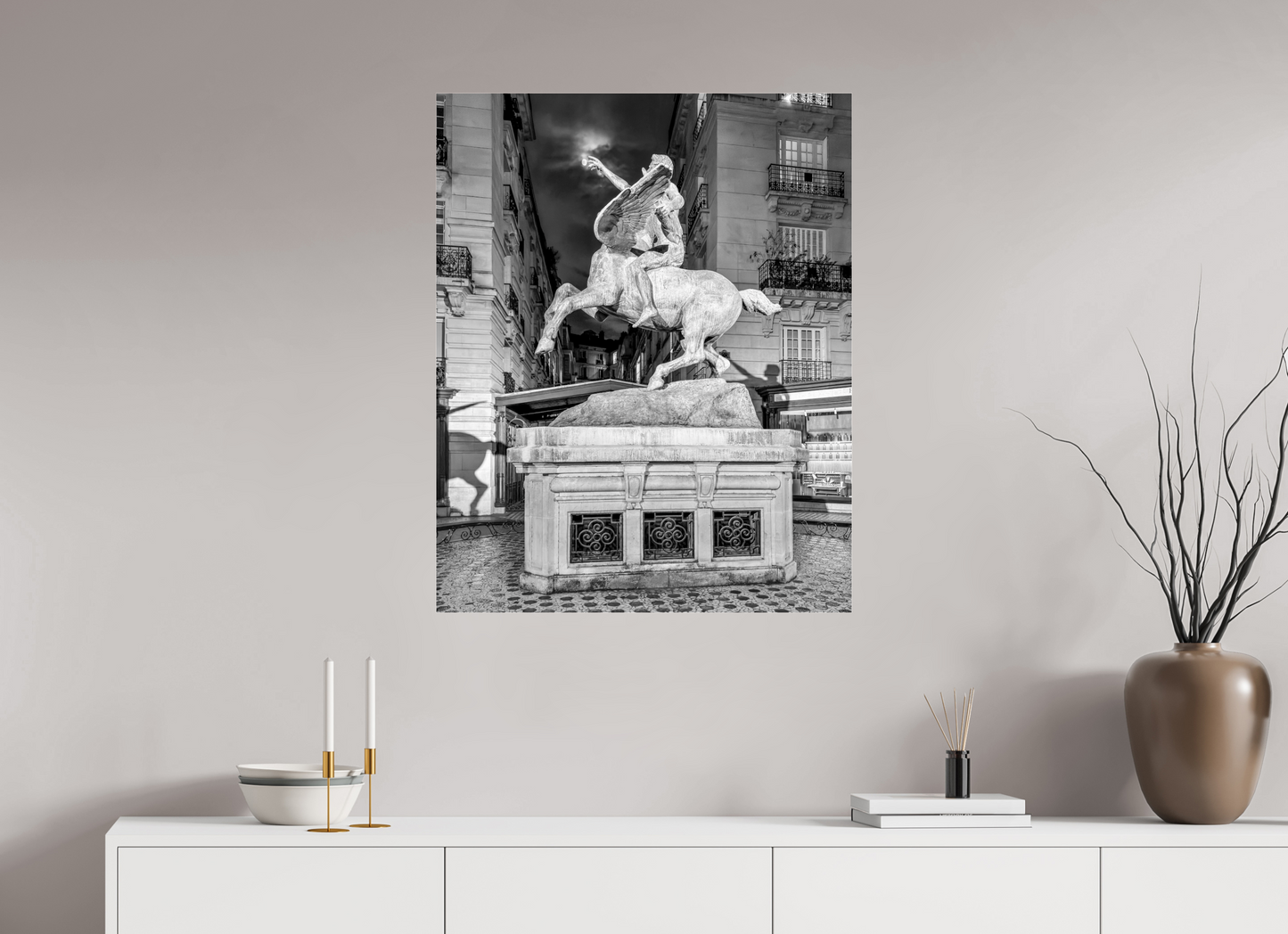 28 x 35″, Photo Print Under Acrylic Glass Pegasus Under the Moon — Paris Fine Art Photography Print