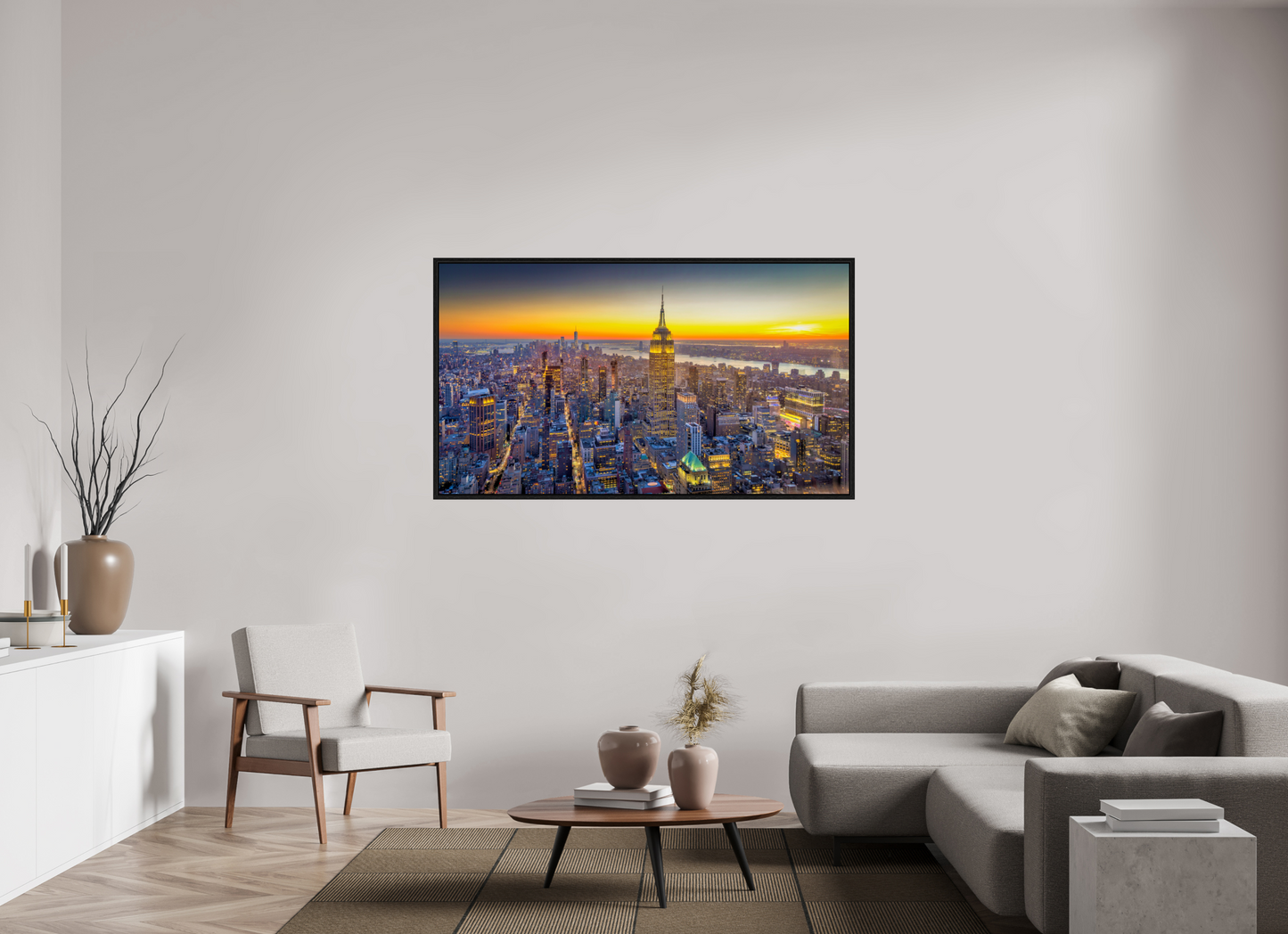 64 x 36″, Floater Frame New York - Urban Glow