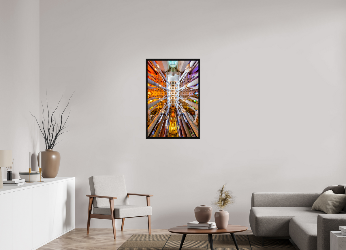 24 x 36.3″, Floater Frame Gaudí’s Celestial Geometry — Sagrada Família, Barcelona