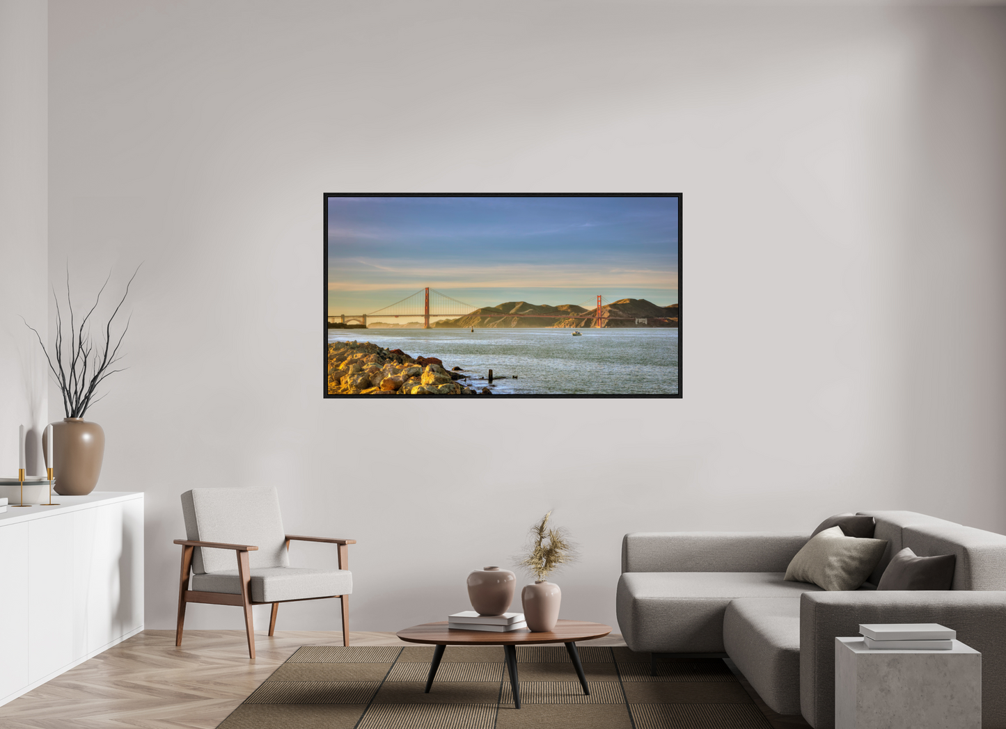 70 x 39.4″, Floater Frame California - Golden Gate Bridge 2