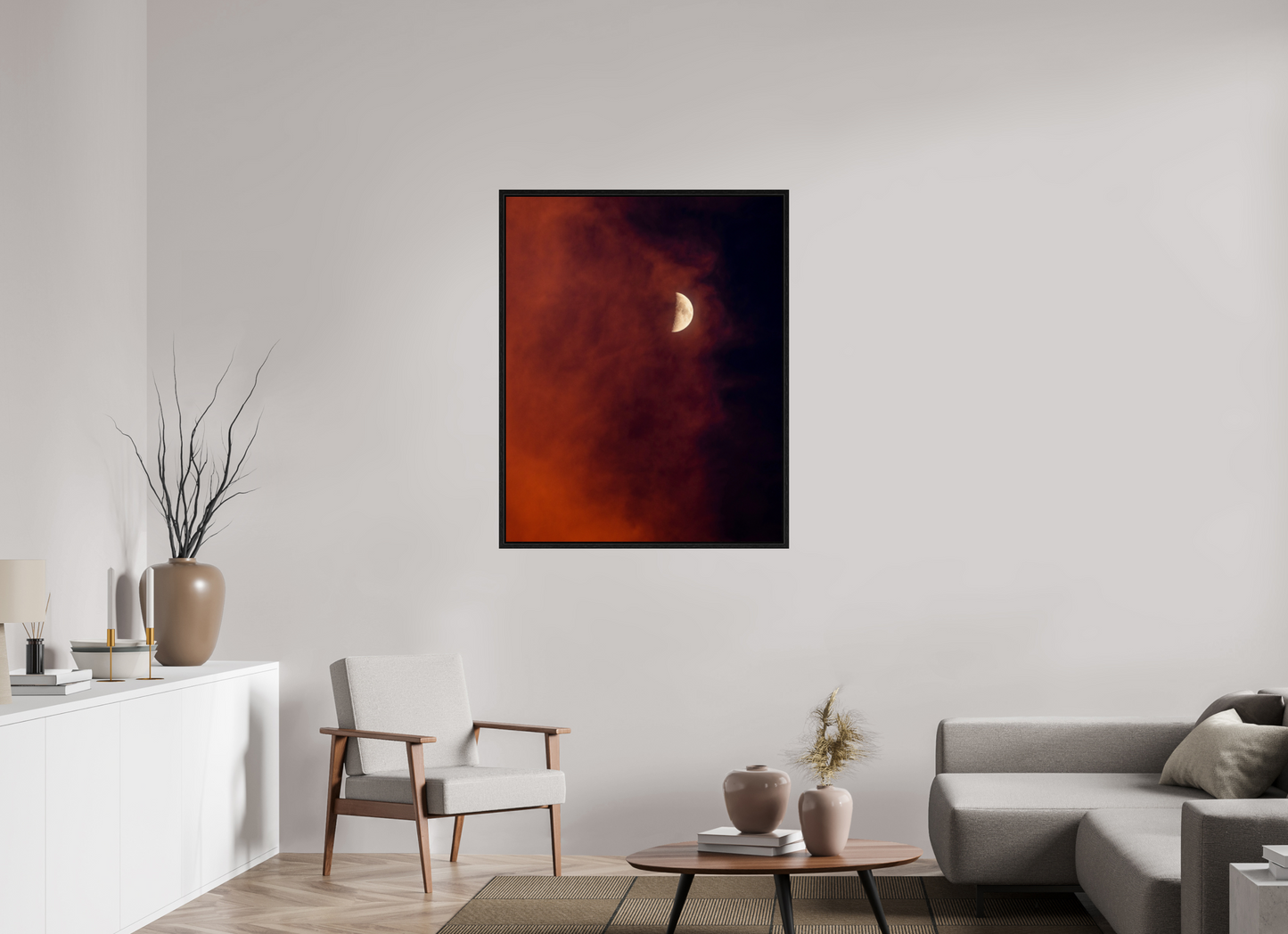 35 x 43.7″, Floater Frame Florida - Red Moon