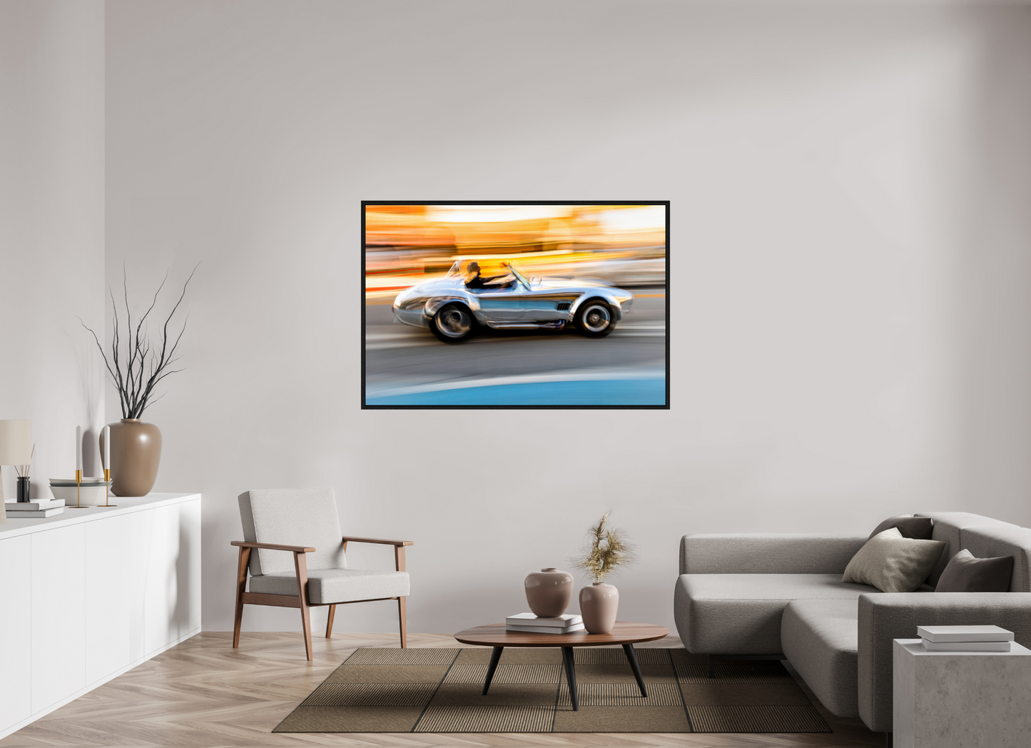60 x 40″, Floater Frame Cobra in Motion — Fine Art Automotive Photograph