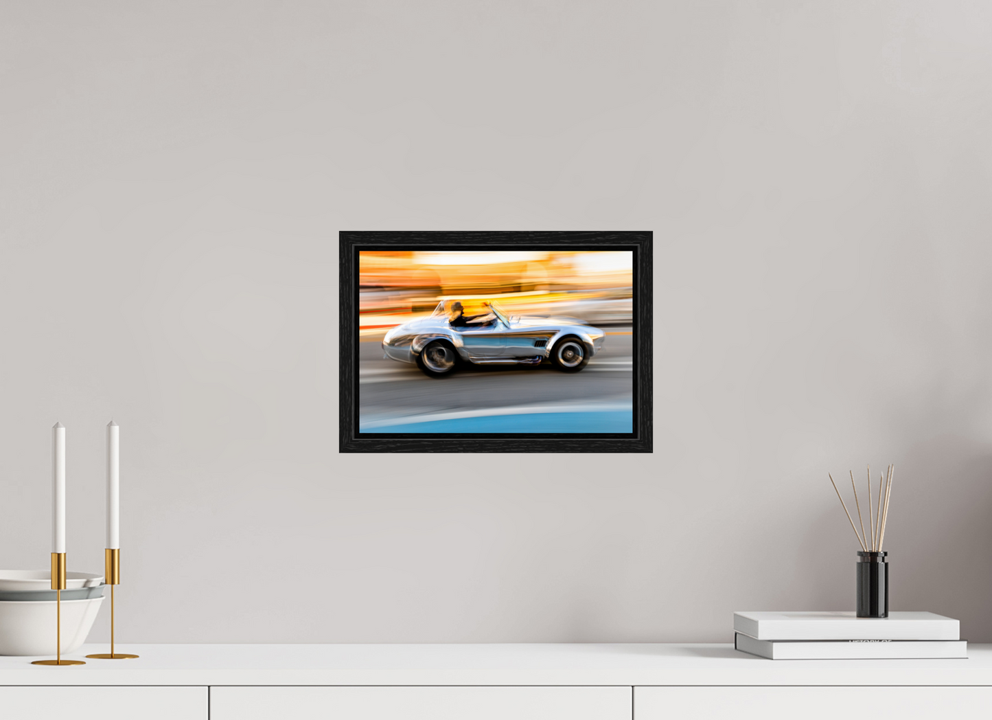 12 x 8″, Floater Frame Cobra in Motion — Fine Art Automotive Photograph
