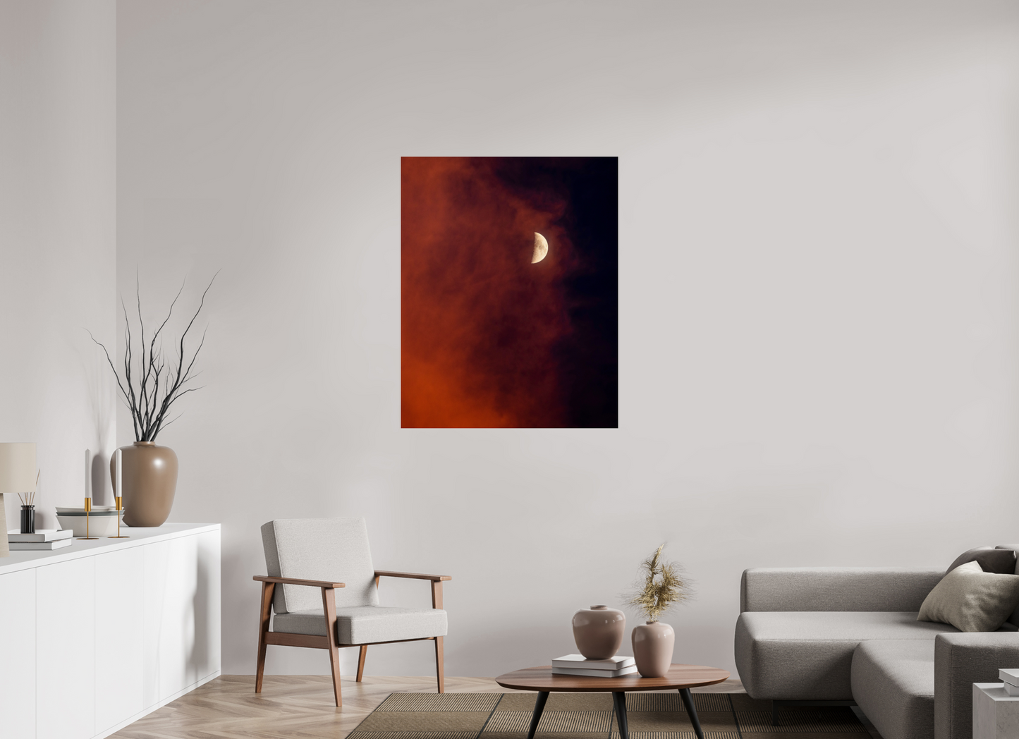 35 x 43.7″, Photo Print Under Acrylic Glass Florida - Red Moon