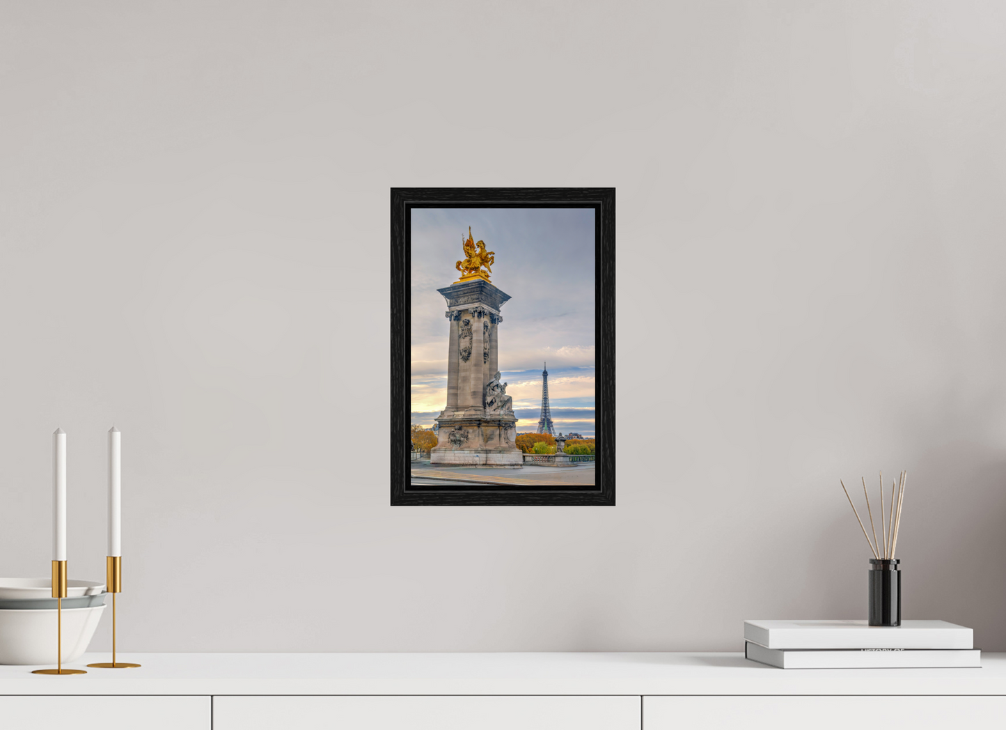 8 x 12″, Floater Frame Paris - Pont Alexandre III at Dawn