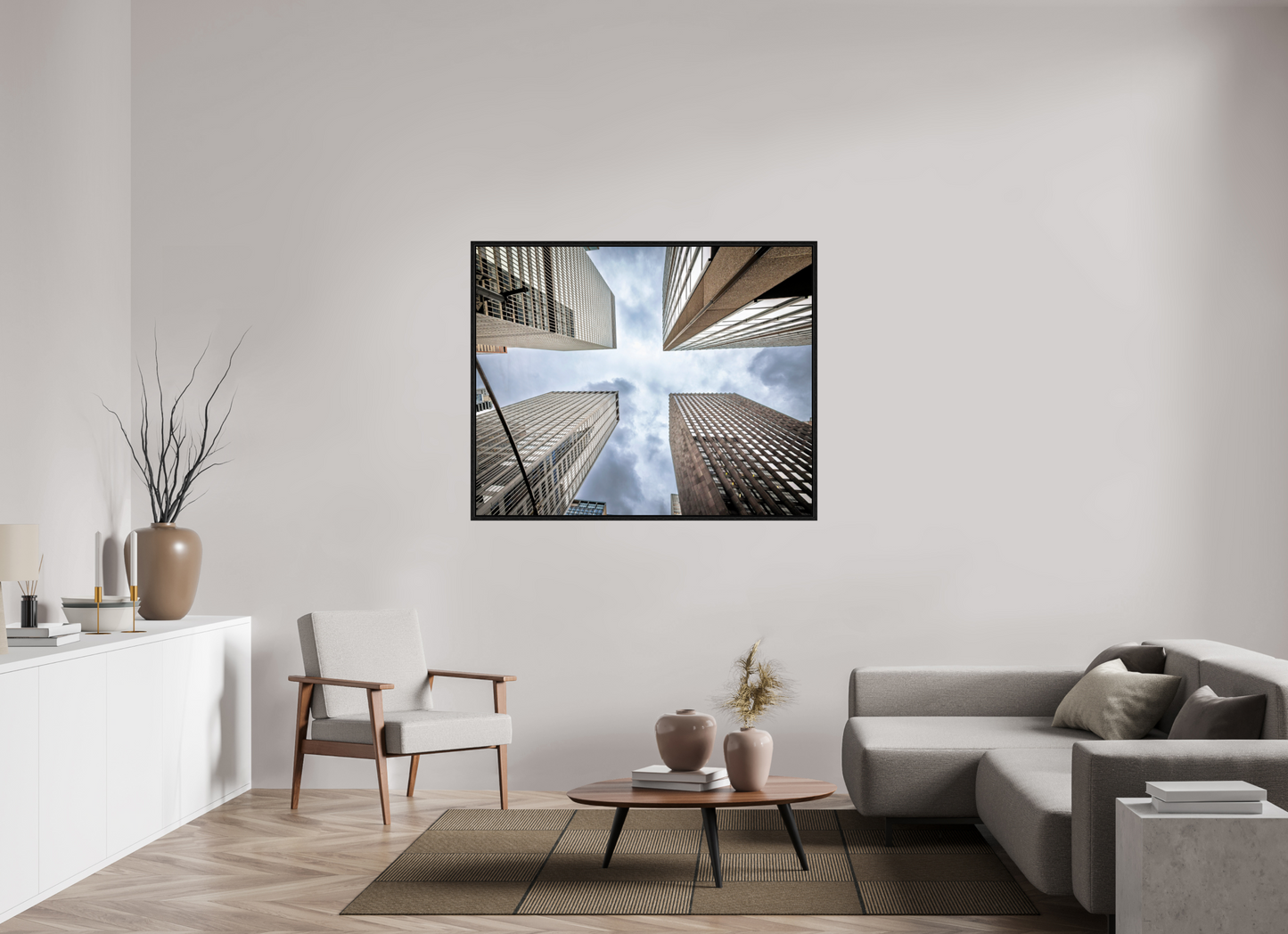 53.7 x 43″, Floater Frame New York - Urban Canyon