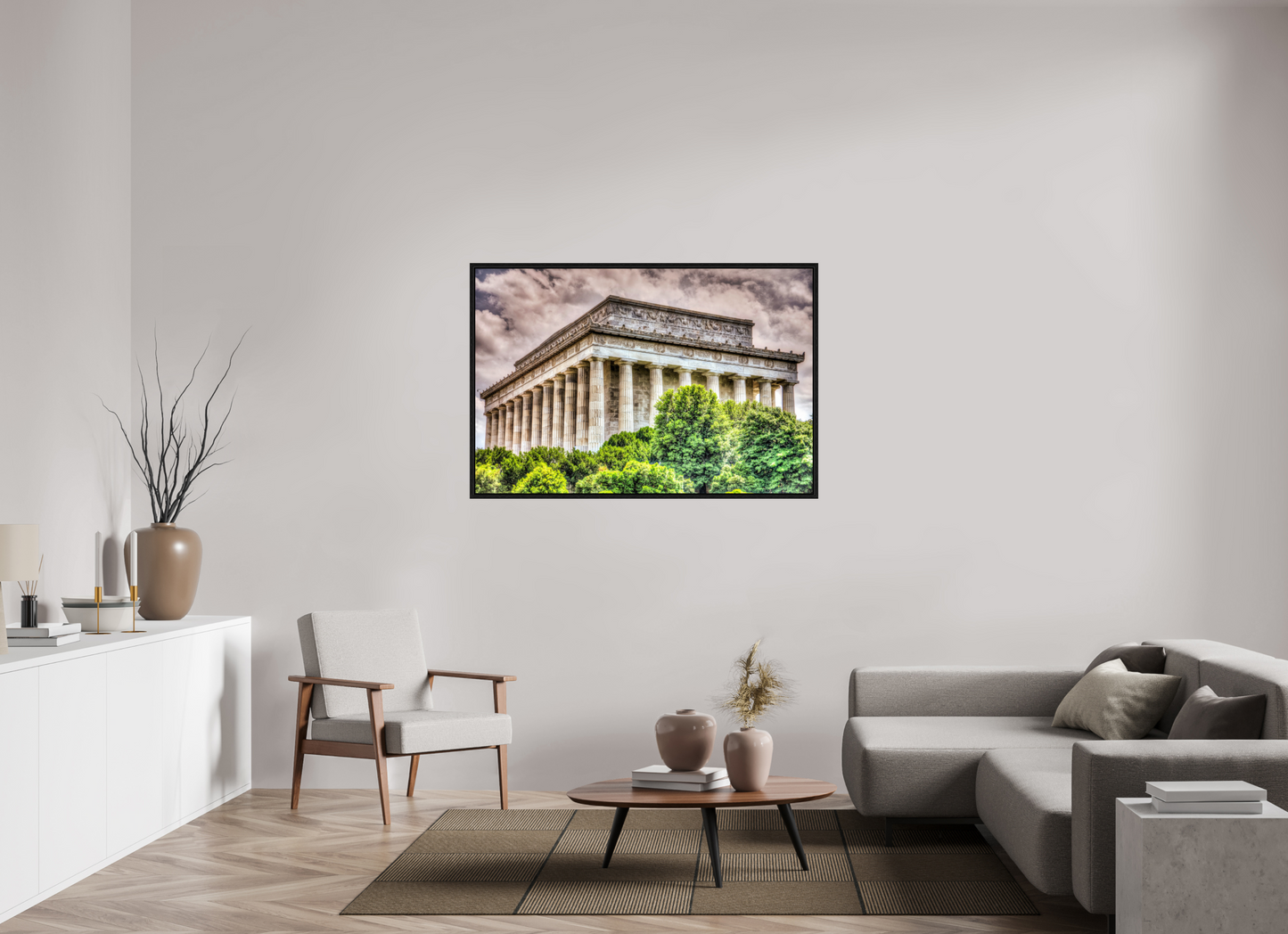 54 x 36″, Floater Frame Lincoln Memorial, Washington DC — Dramatic Architectural Fine Art Print