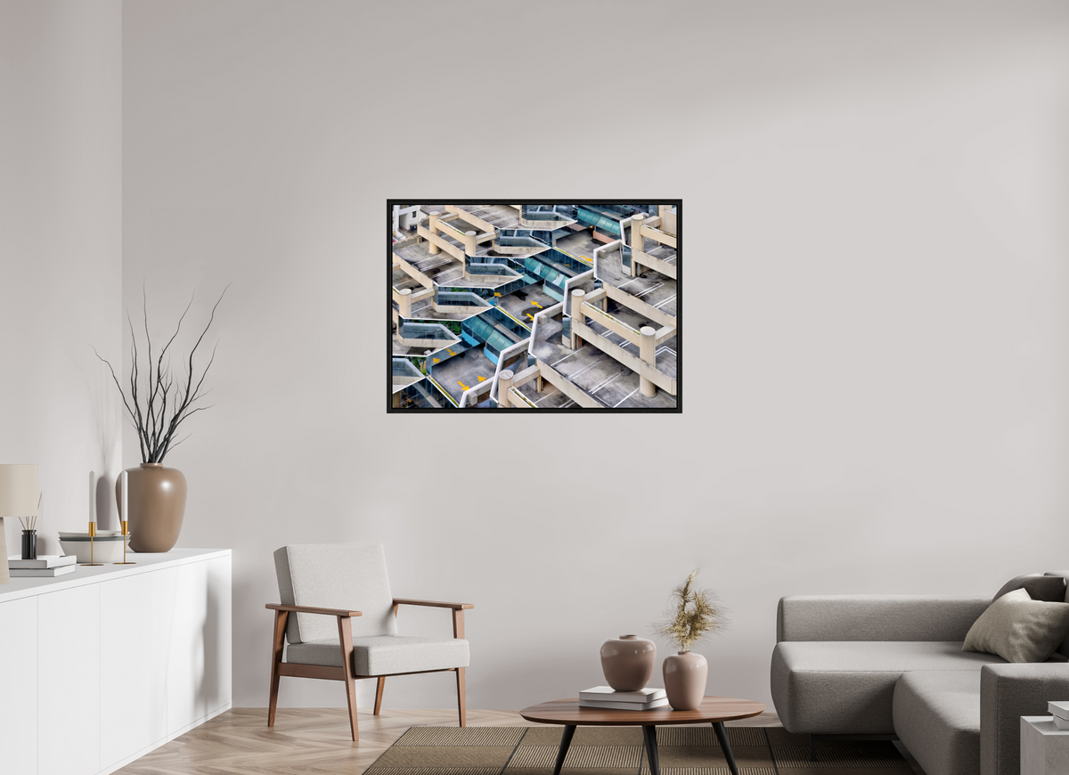 43.4 x 31″, Floater Frame Urban Labyrinth — Geometry in Concrete