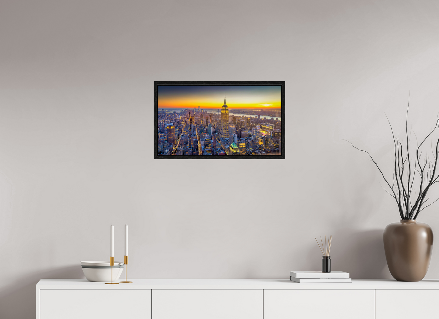 24 x 13.5″, Floater Frame New York - Urban Glow