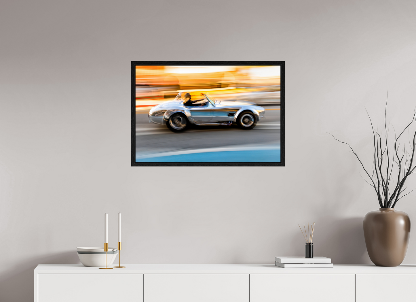 30 x 20″, Floater Frame Cobra in Motion — Fine Art Automotive Photograph