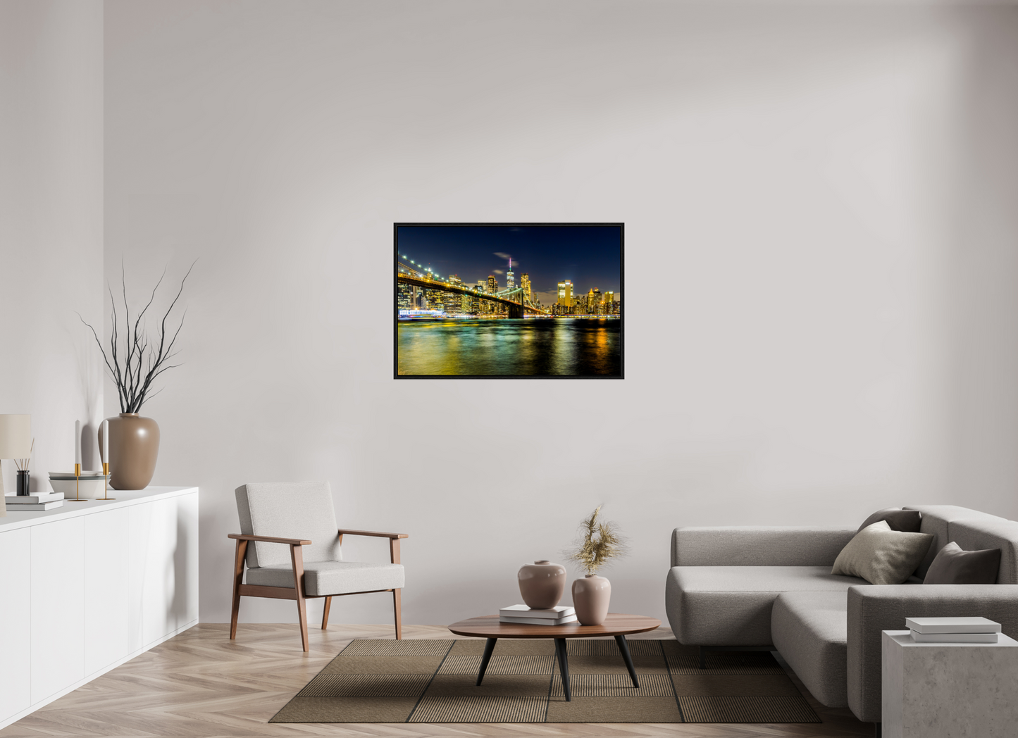 45 x 30″, Floater Frame New York - Manhattan After Dark