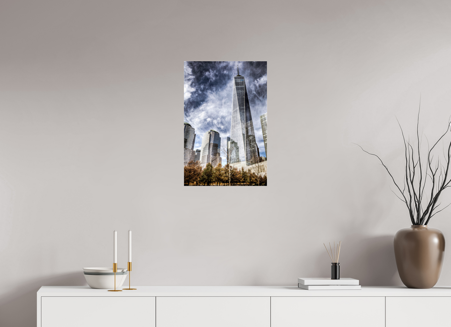 16 x 24″, Photo Print Under Acrylic Glass One World Trade Center – Dramatic New York City Architecture Fine Art Photograph