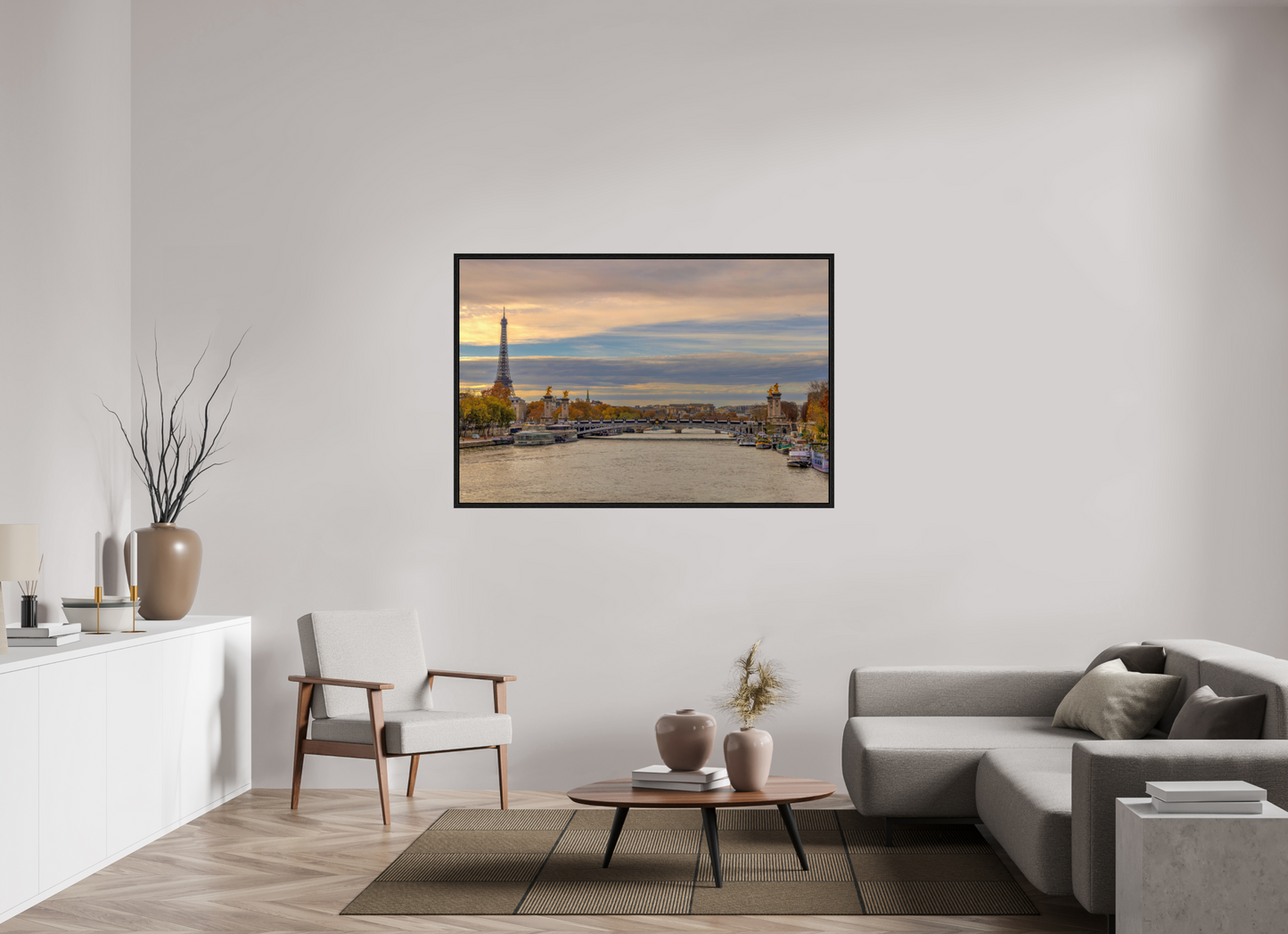 59.1 x 39″, Floater Frame Paris - Autumn Over Pont Alexandre III