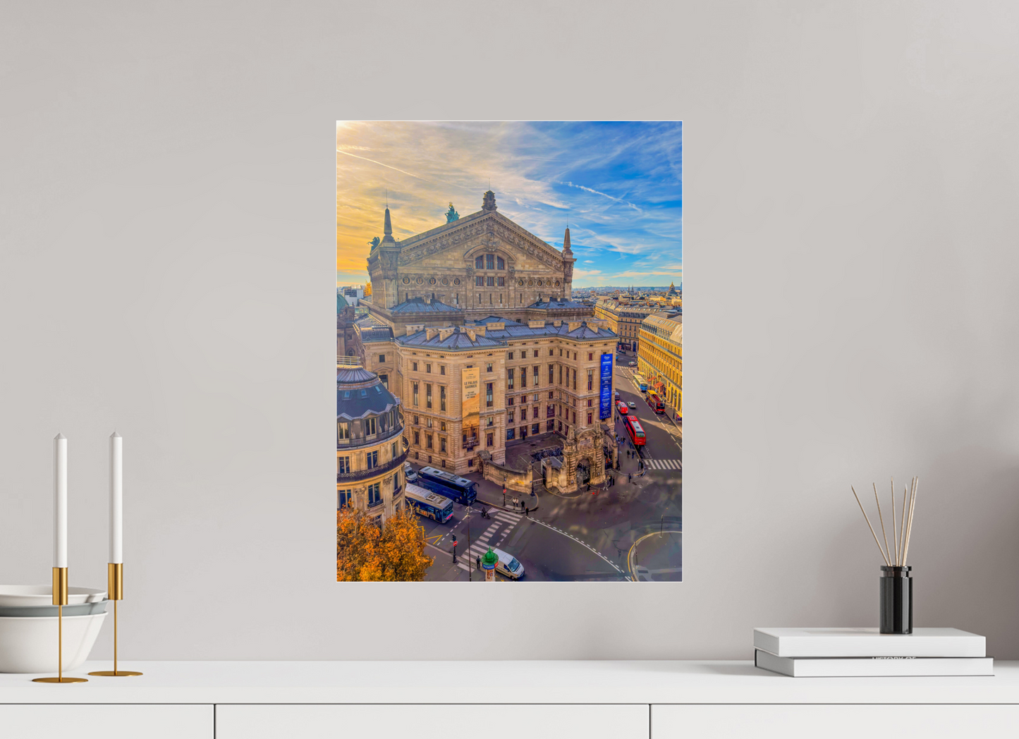 15 x 20″, Photo Print Under Acrylic Glass Paris - Palais Garnier at Sunset