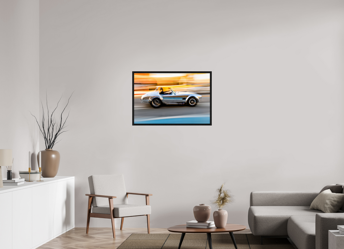 36 x 24″, Floater Frame Cobra in Motion — Fine Art Automotive Photograph