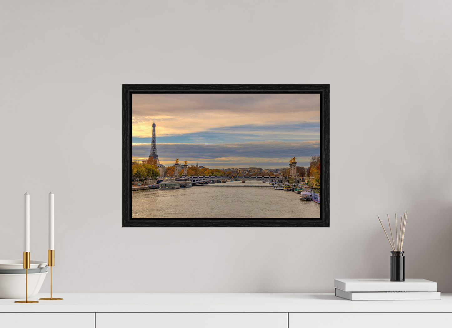 18.2 x 12″, Floater Frame Paris - Autumn Over Pont Alexandre III