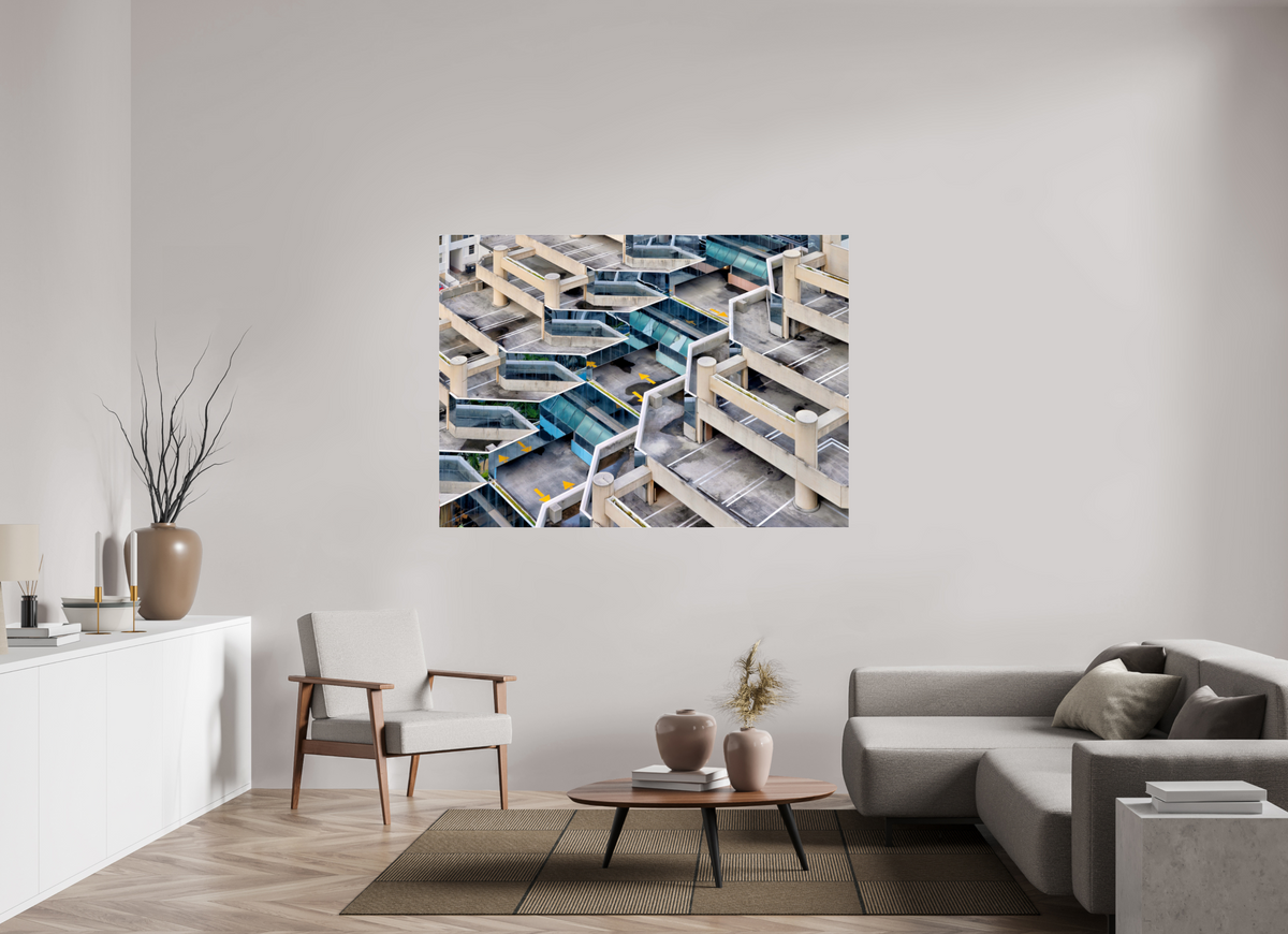 65.8 x 47″, Photo Print Under Acrylic Glass Urban Labyrinth — Geometry in Concrete