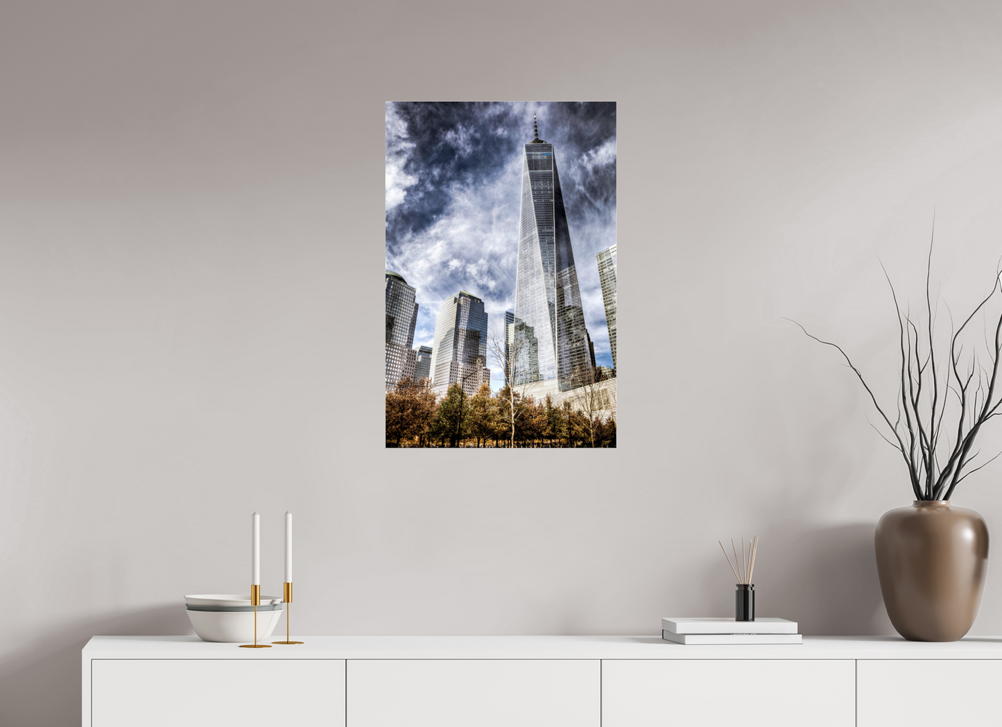 20 x 30″, Photo Print Under Acrylic Glass One World Trade Center – Dramatic New York City Architecture Fine Art Photograph