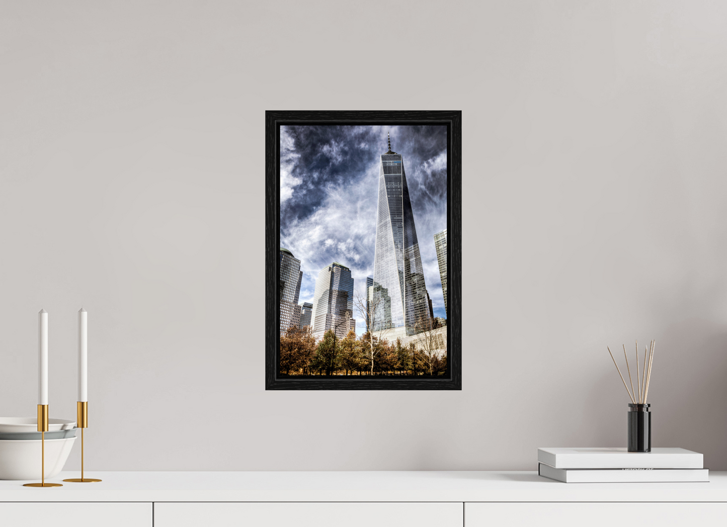 10 x 15″, Floater Frame One World Trade Center – Dramatic New York City Architecture Fine Art Photograph