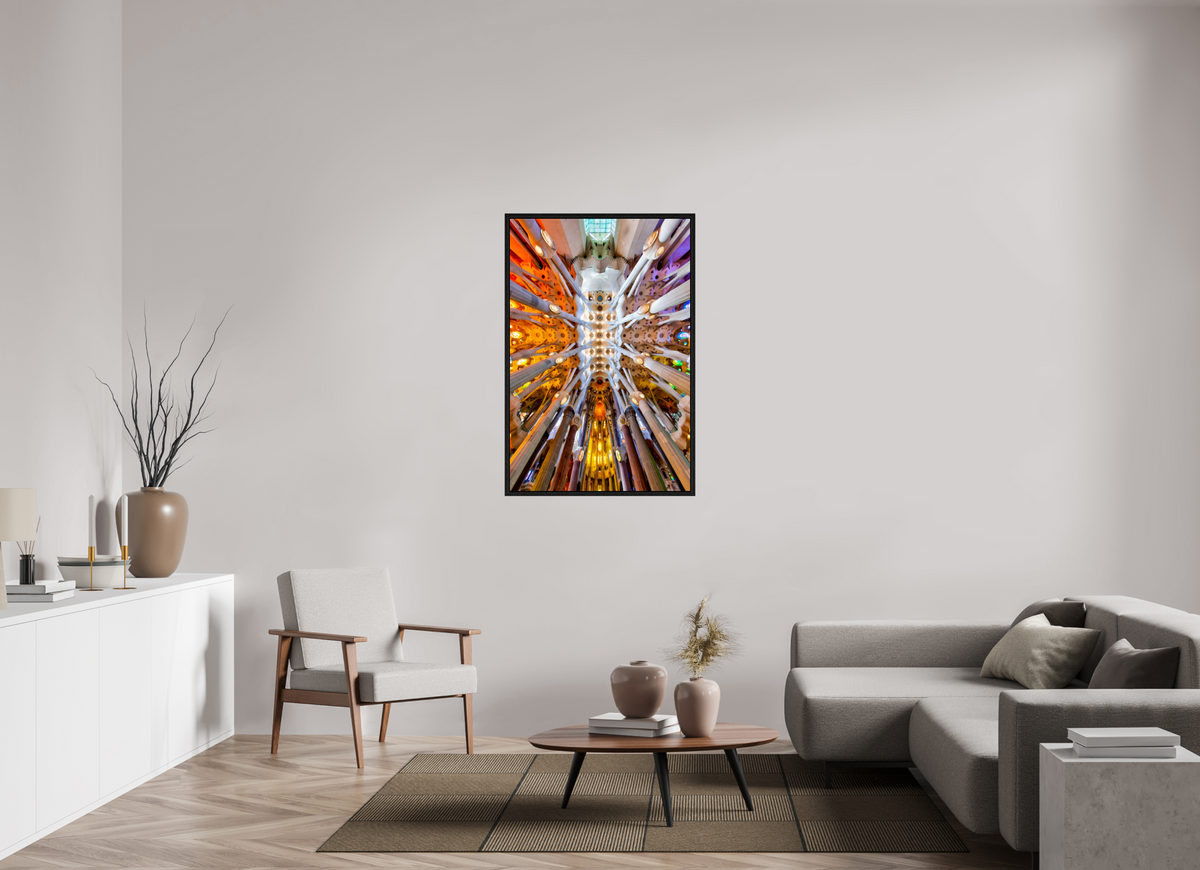 31 x 46.8″, Floater Frame Gaudí’s Celestial Geometry — Sagrada Família, Barcelona