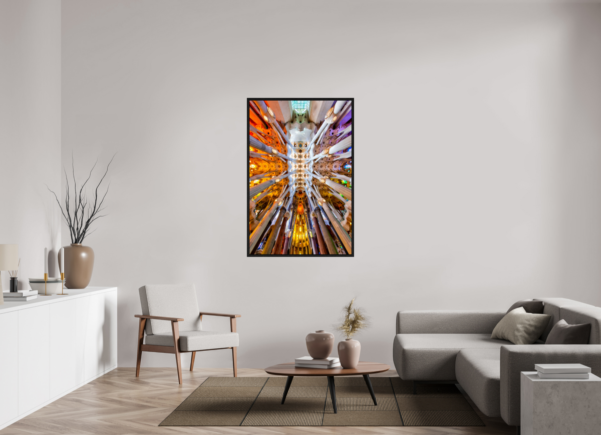 35 x 52.9″, Floater Frame Gaudí’s Celestial Geometry — Sagrada Família, Barcelona