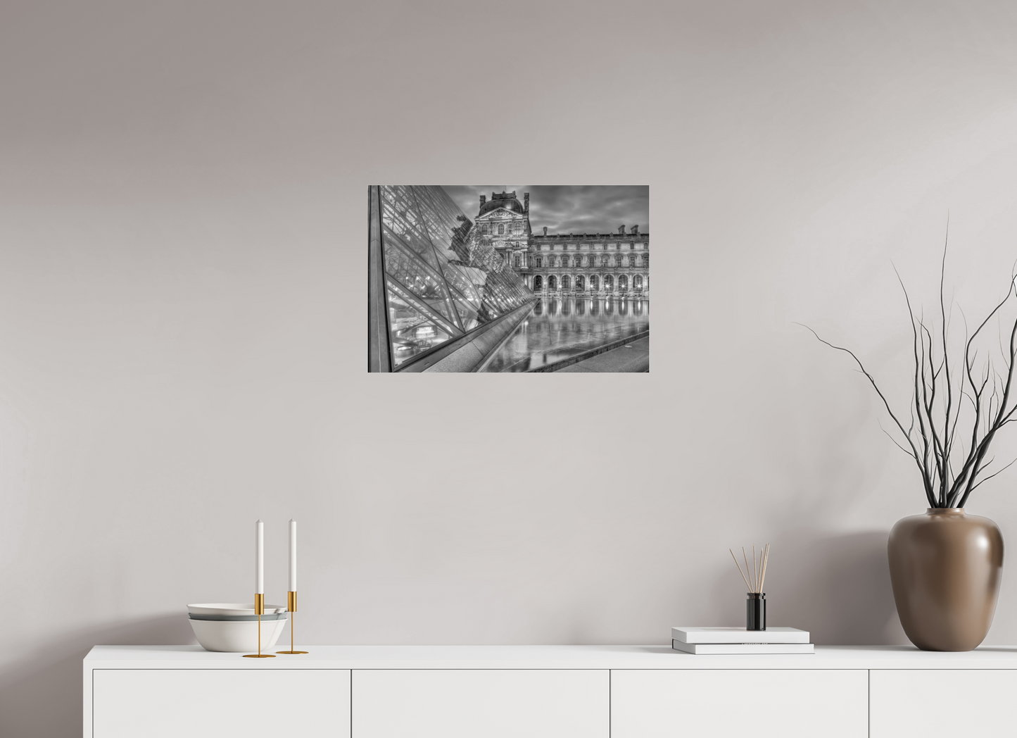 24 x 16″, Photo Print Under Acrylic Glass Paris - Le Louvre by Night