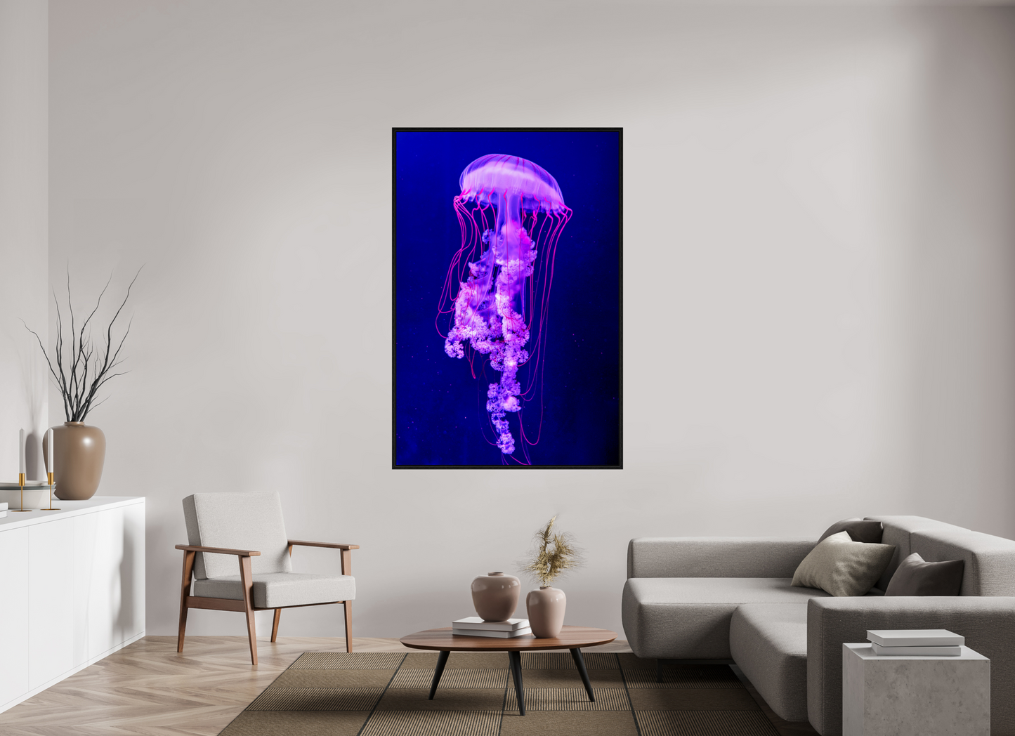 44 x 66″, Floater Frame Electric Dreams – Fine Art Jellyfish Photography Print