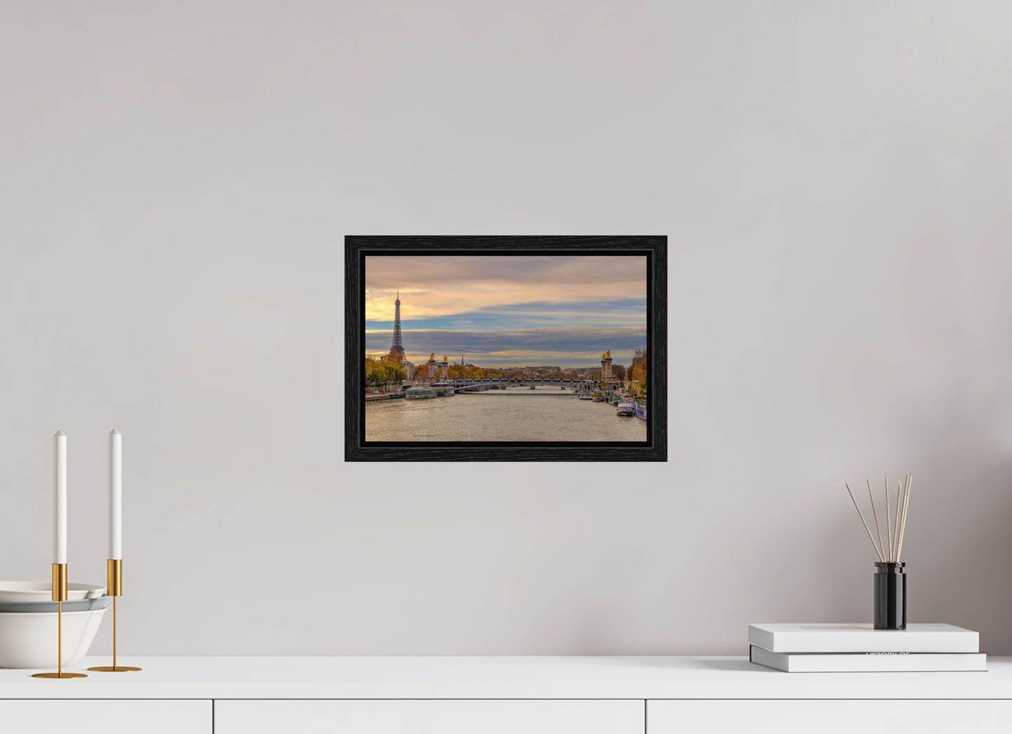 12.1 x 8″, Floater Frame Paris - Autumn Over Pont Alexandre III