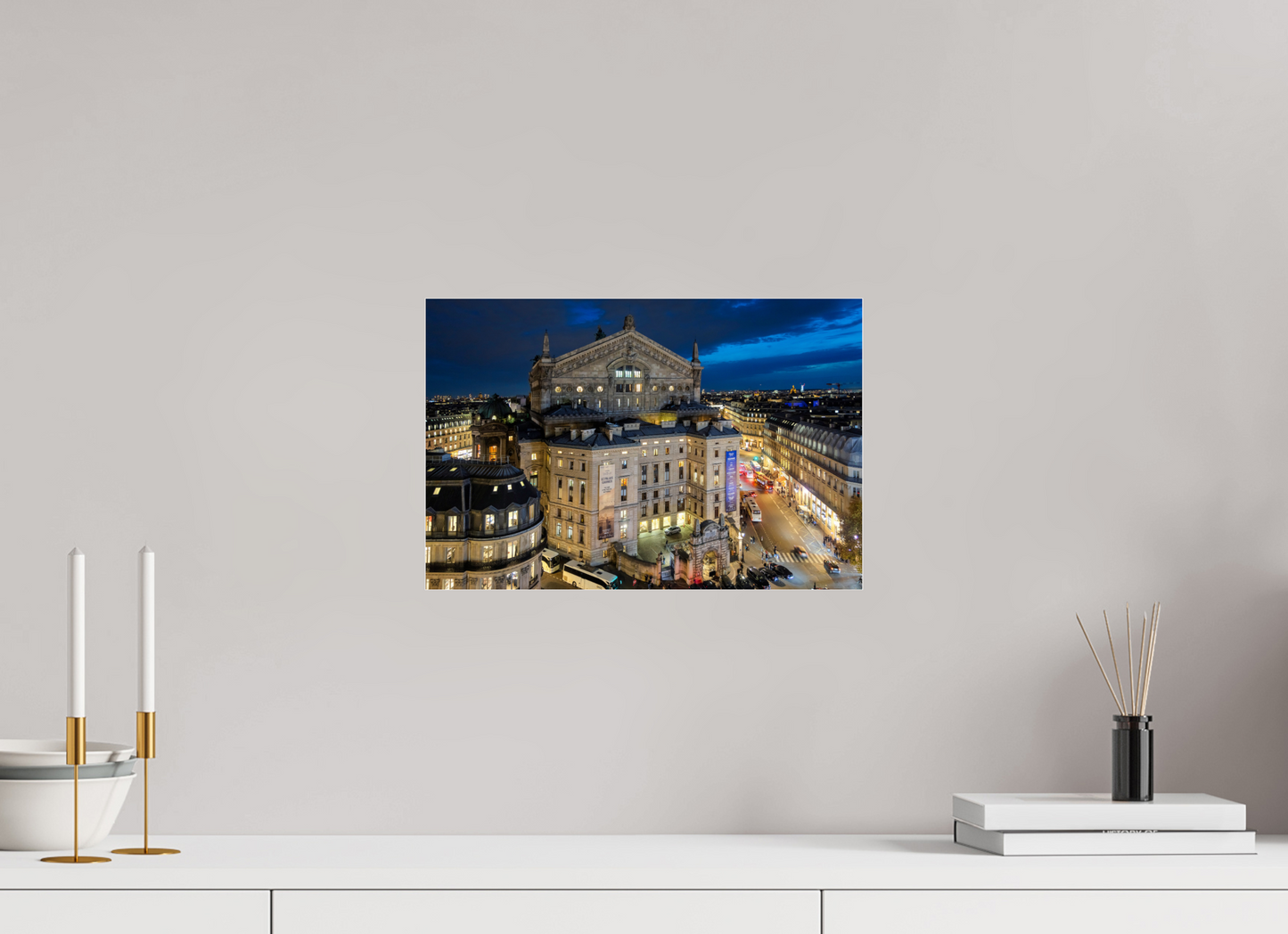 15 x 10″, Photo Print Under Acrylic Glass Paris - Palais Garnier during the blue hour